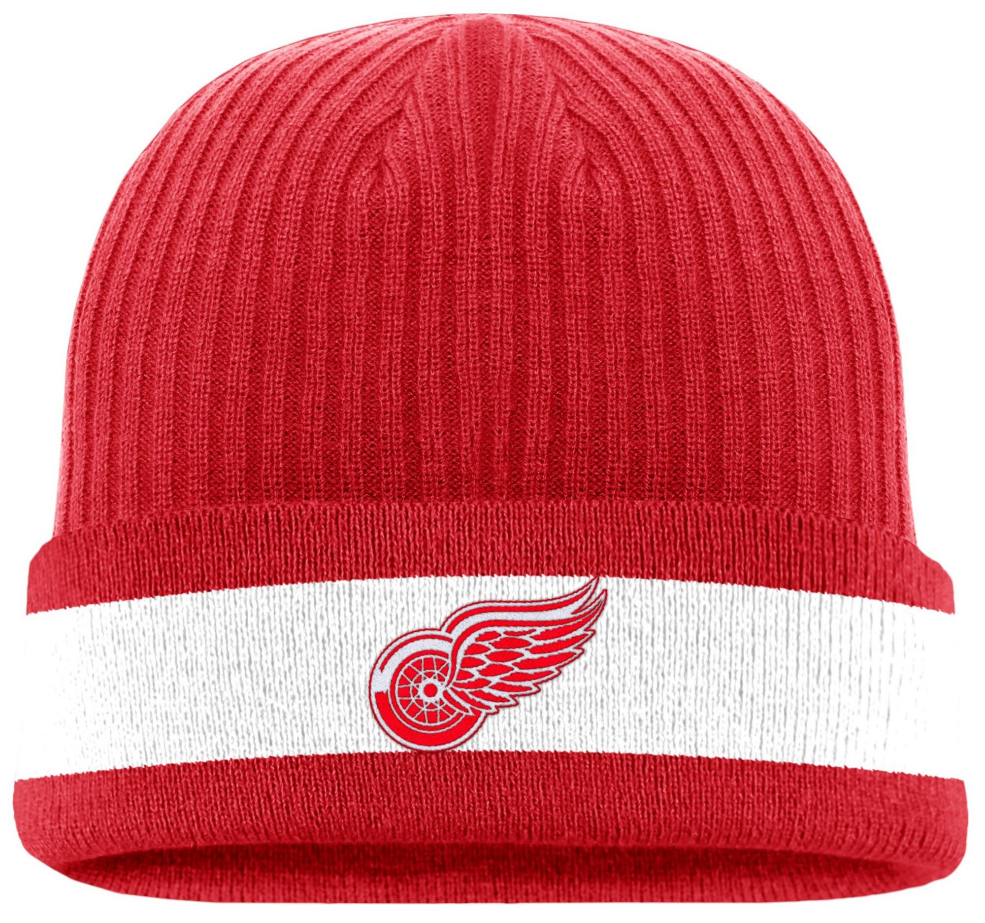 NHL Adult Detroit Red Wings 2024 Blue Line Red Cuff Beanie