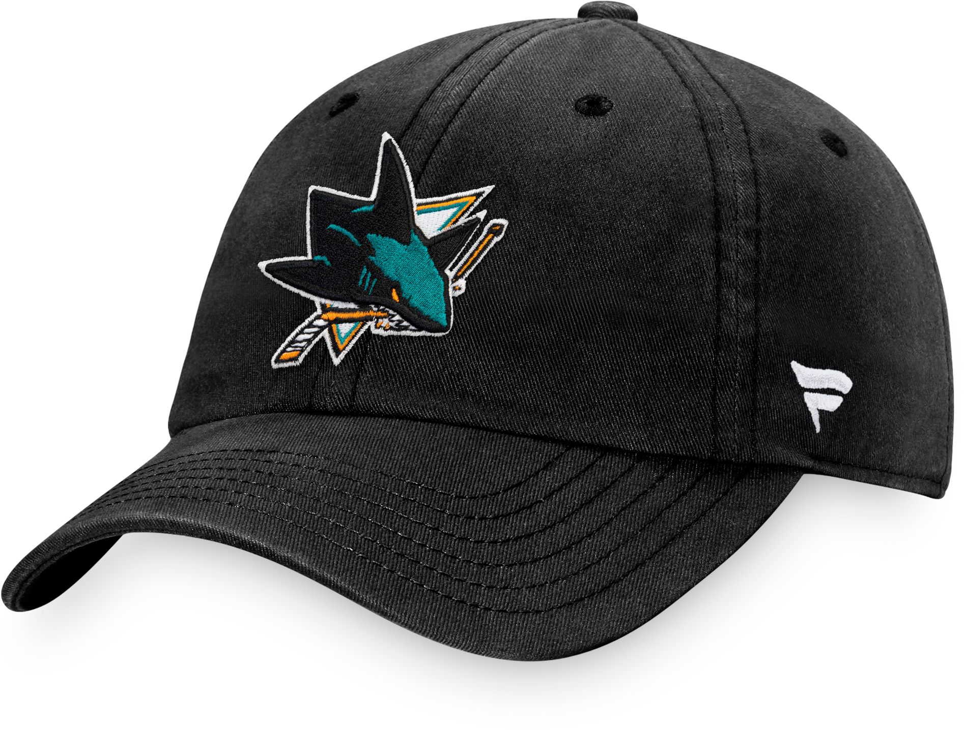 NHL Adult San Jose Sharks Core Unstructured Black Adjustable Hat