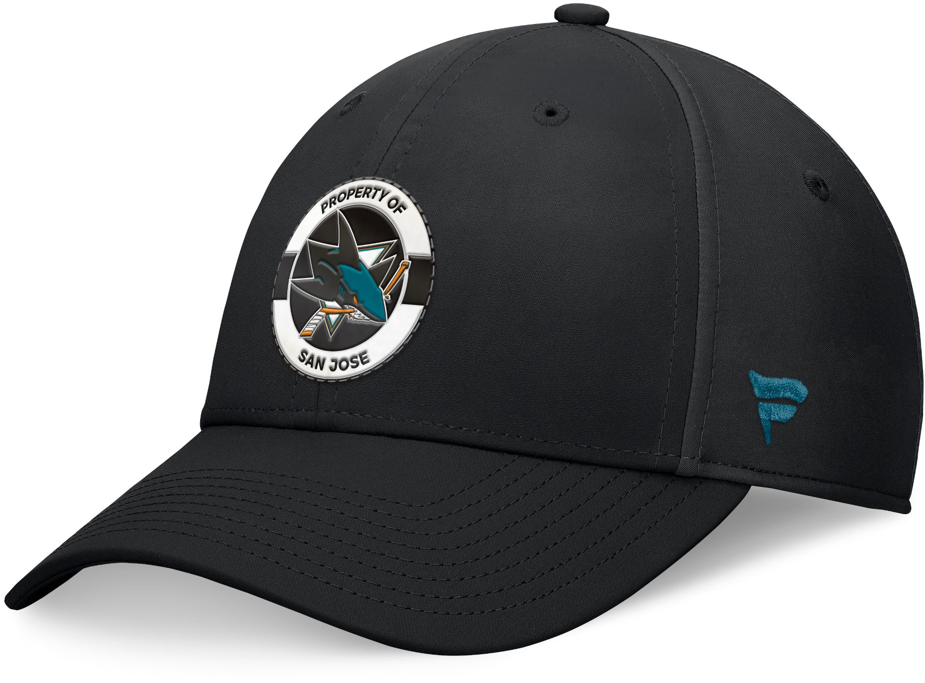 NHL Adult San Jose Sharks 2024-2025 Authentic Pro Practice Black Flex Hat