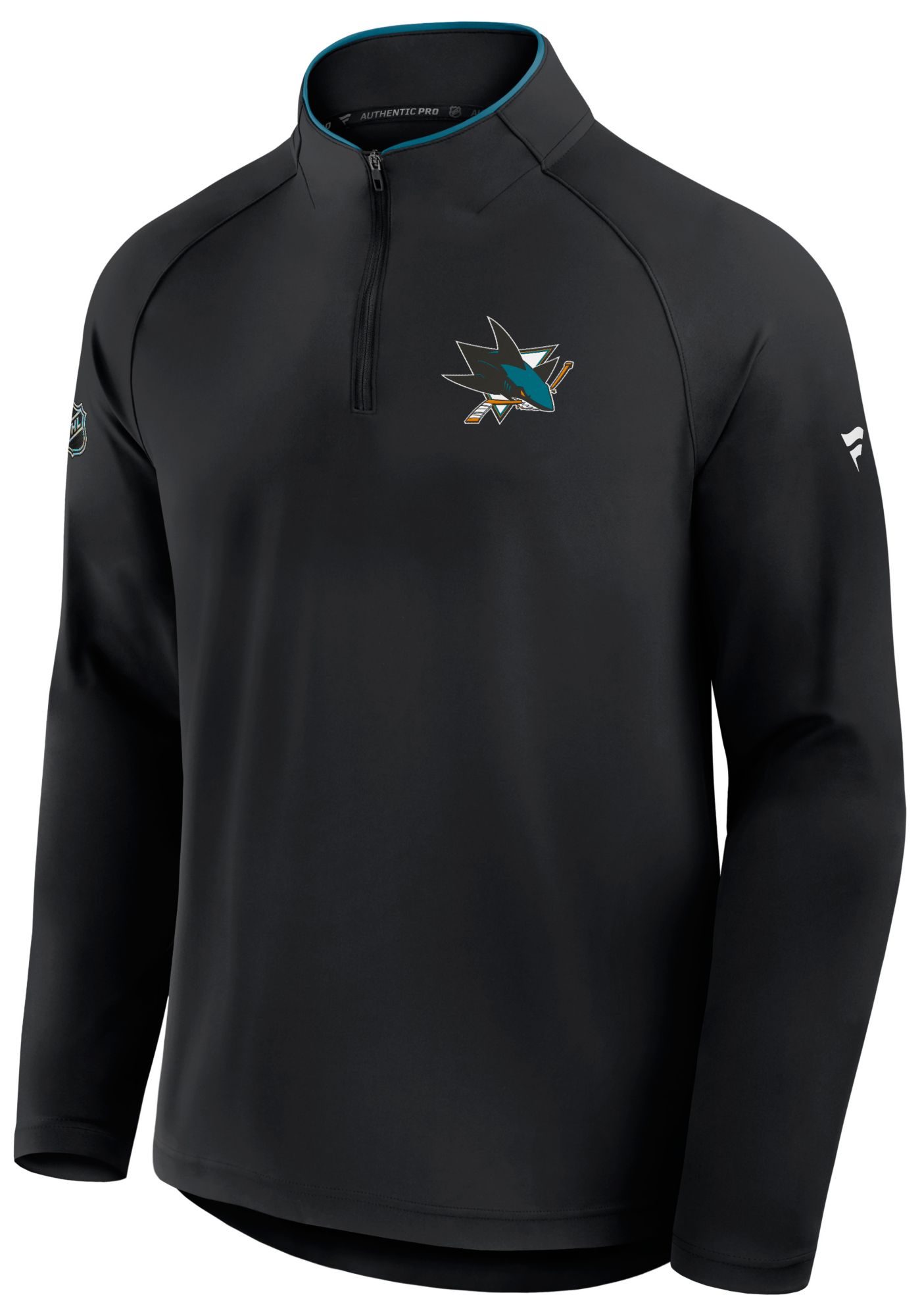 NHL Men's San Jose Sharks Black Rink Train Quarter-Zip Pullover