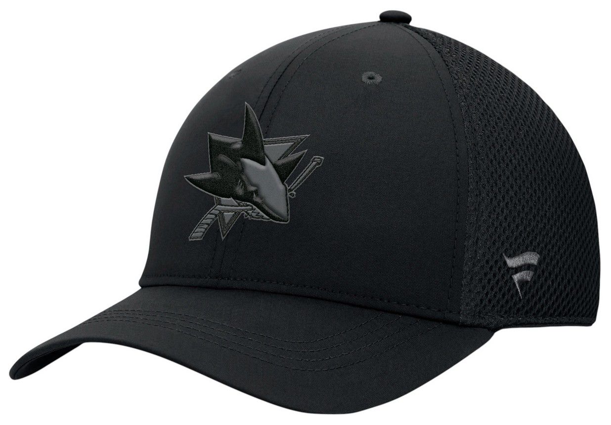 NHL Men's San Jose Sharks Black Structured Flexfit Hat