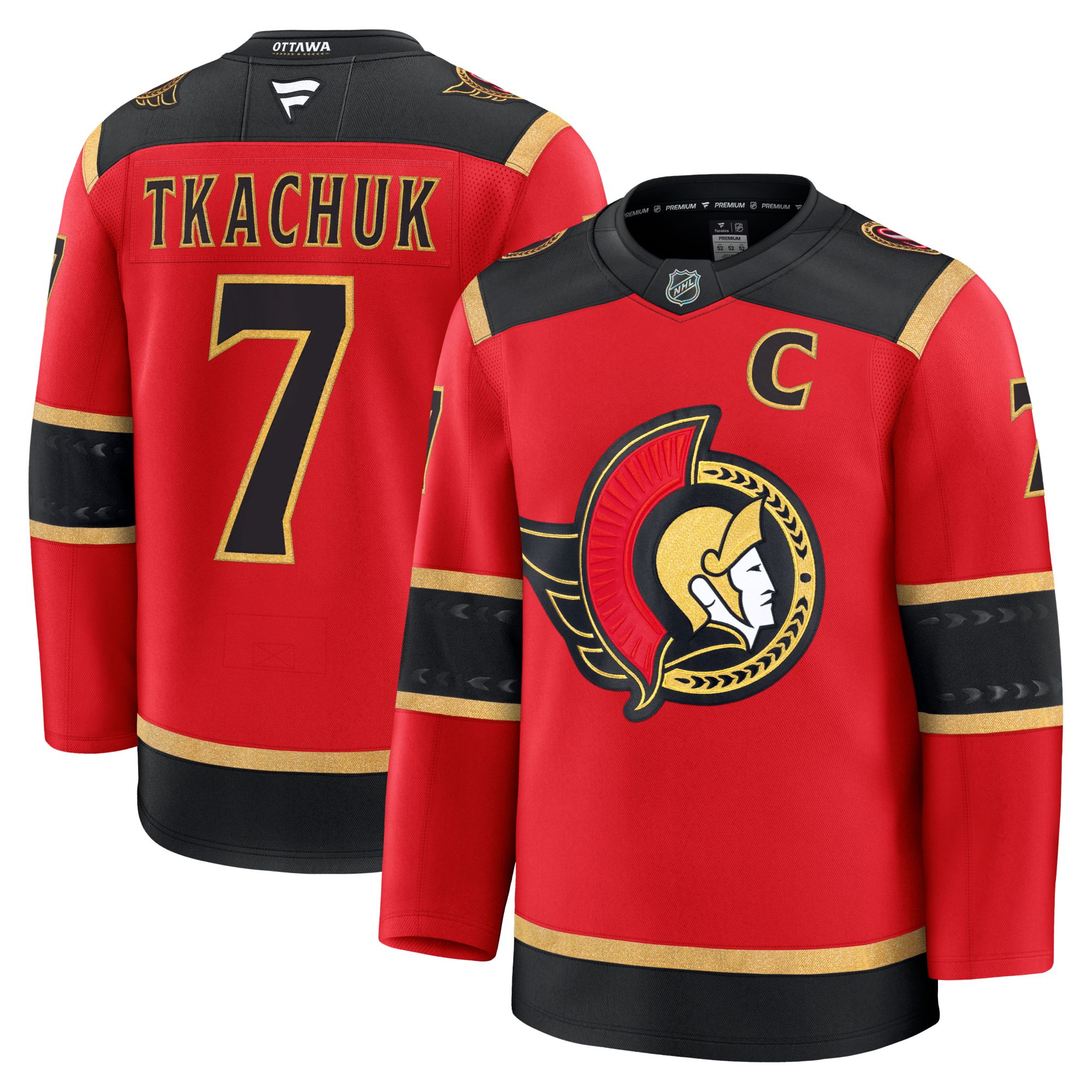 NHL Men's Ottawa Senators Brady Tkachuk #7 Red Alternate Premium Authentic Jersey