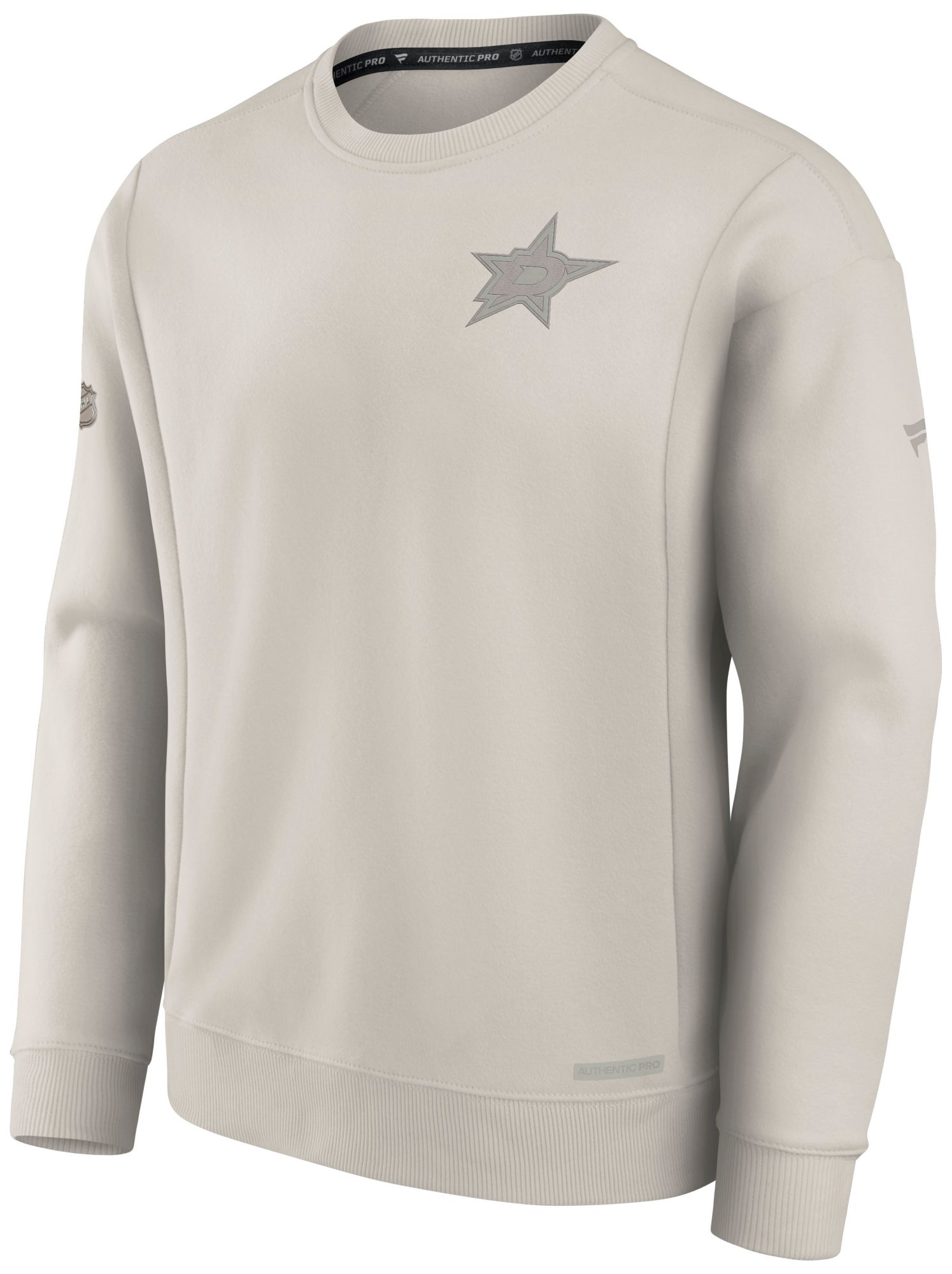 NHL Adult Dallas Stars 2024 Authentic Pro Road Grey Crew Sweatshirt