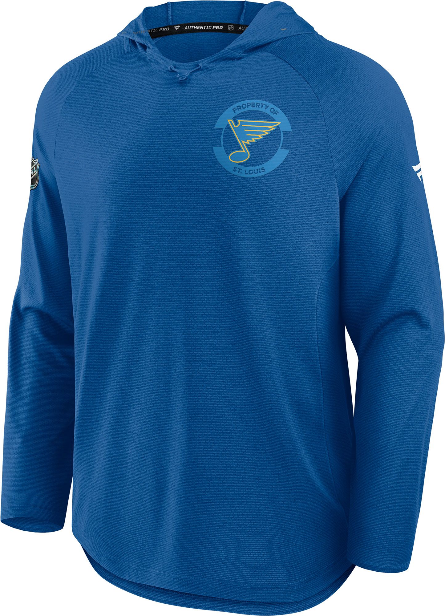 NHL Men's St. Louis Blues Authentic Pro Blue Rink Lightweight Pullover Hoodie