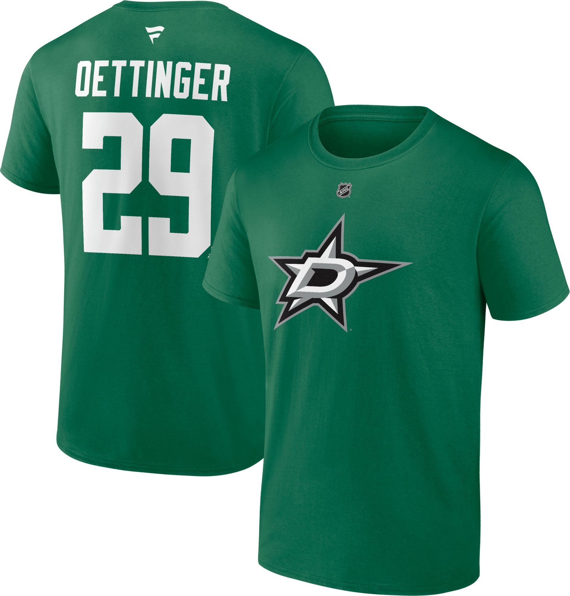 NHL Adult Dallas Stars Green Jake Oettinger #29 T-Shirt
