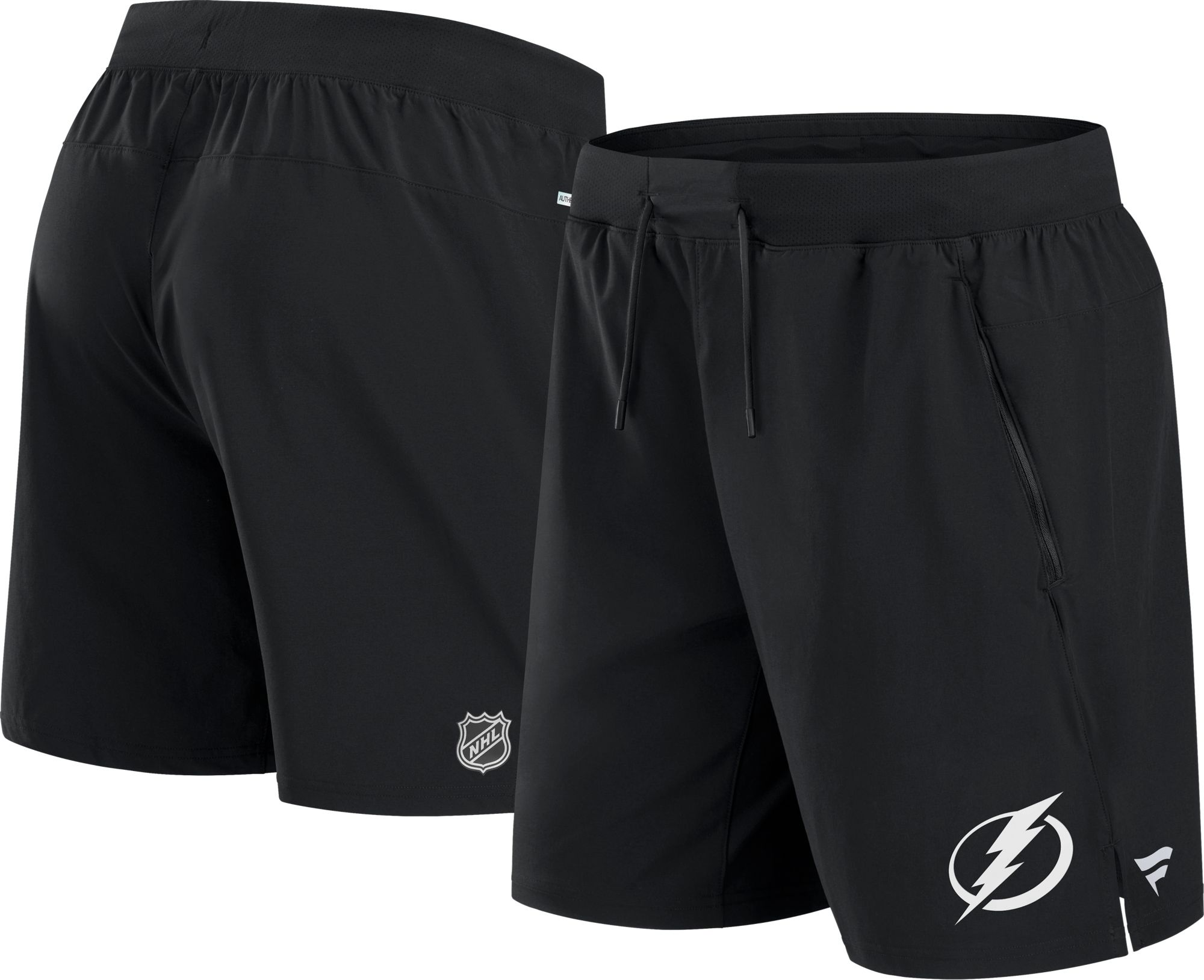 NHL Men's Tampa Bay Lightning Authentic Pro Rink Black Performance Shorts