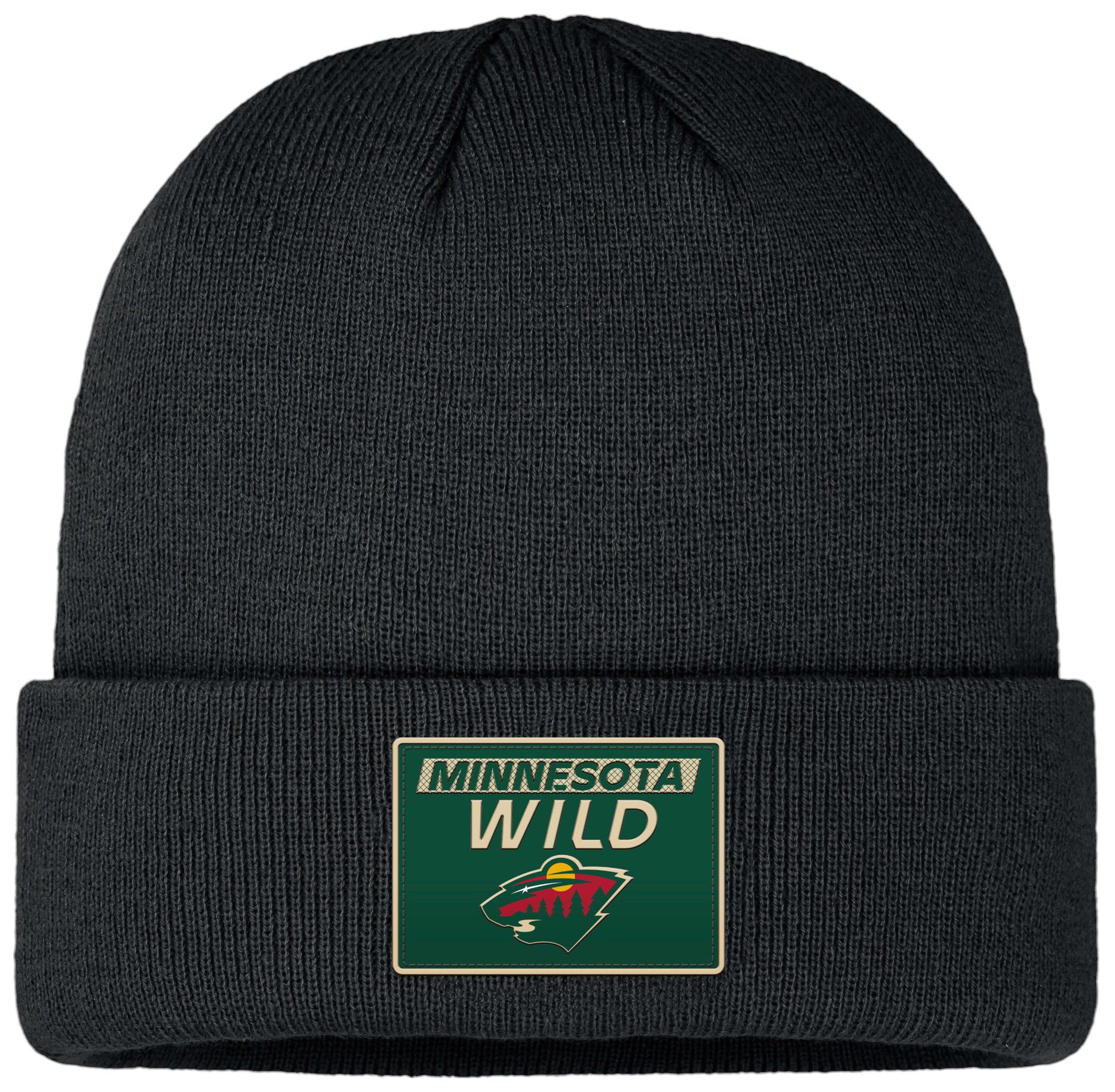 NHL Adult Minnesota Wild 2024 Authentic Pro Black Cuff Beanie