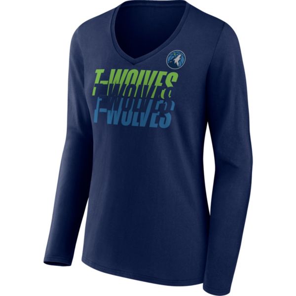 NBA Adult Minnesota Timberwolves Navy Iconic Tumble Long Sleeve T-Shirt