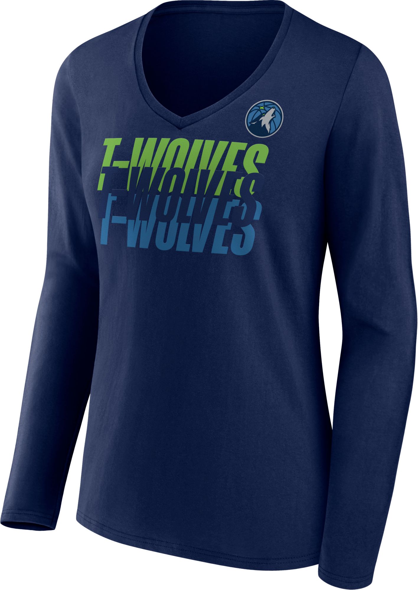 NBA Adult Minnesota Timberwolves Navy Iconic Tumble Long Sleeve T-Shirt