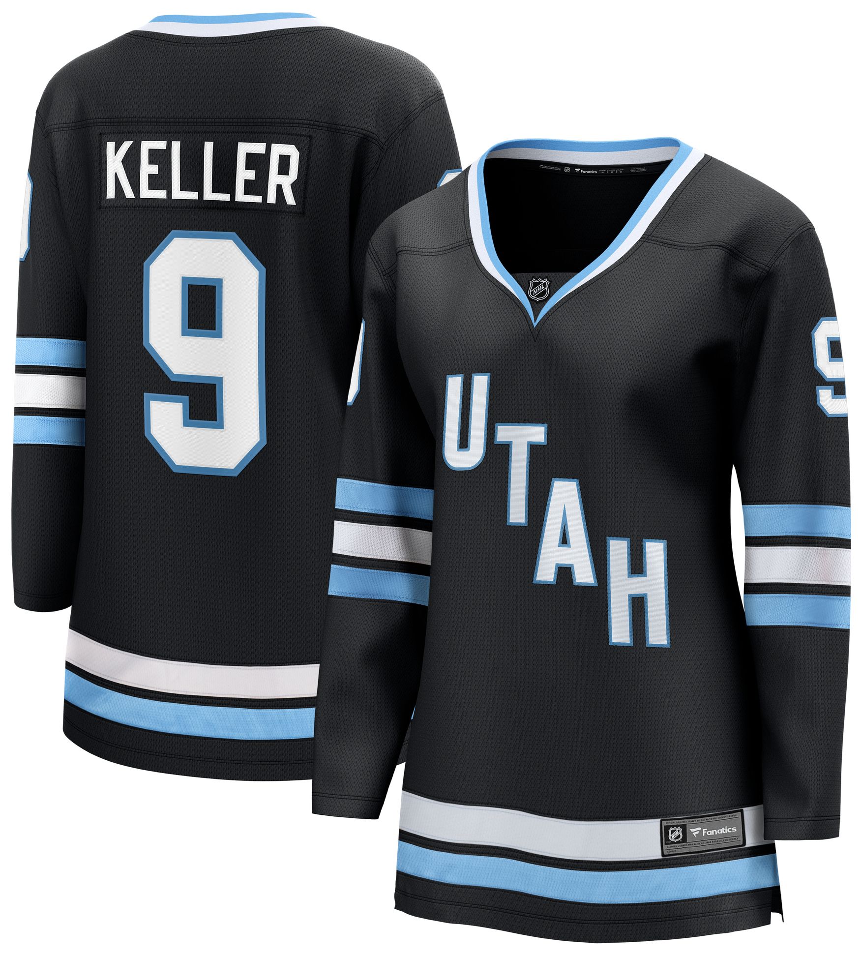 NHL Women's Utah Hockey Club Clayton Keller #9 Black Home Replica Jersey