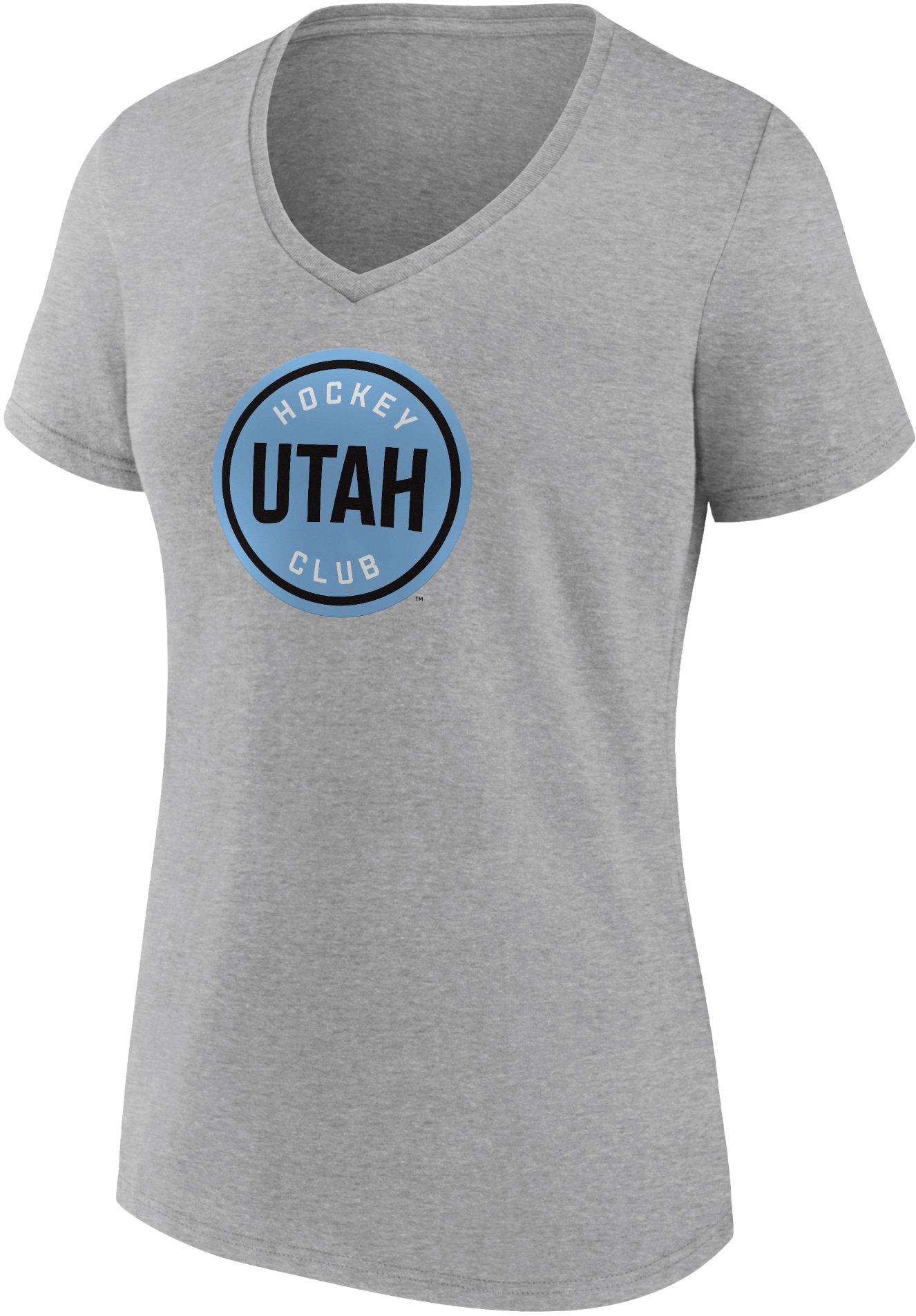 NHL Women's Utah Hockey Club Primary Logo Grey V-Neck T-Shirt