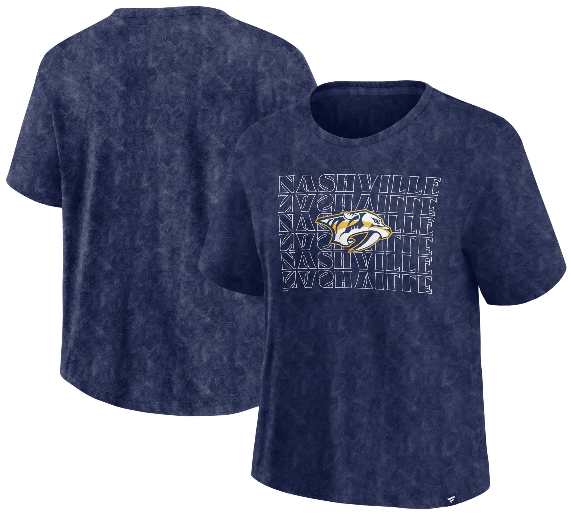 NHL Women's Nashville Predators 2024-2025 Faded Wash Navy T-Shirt