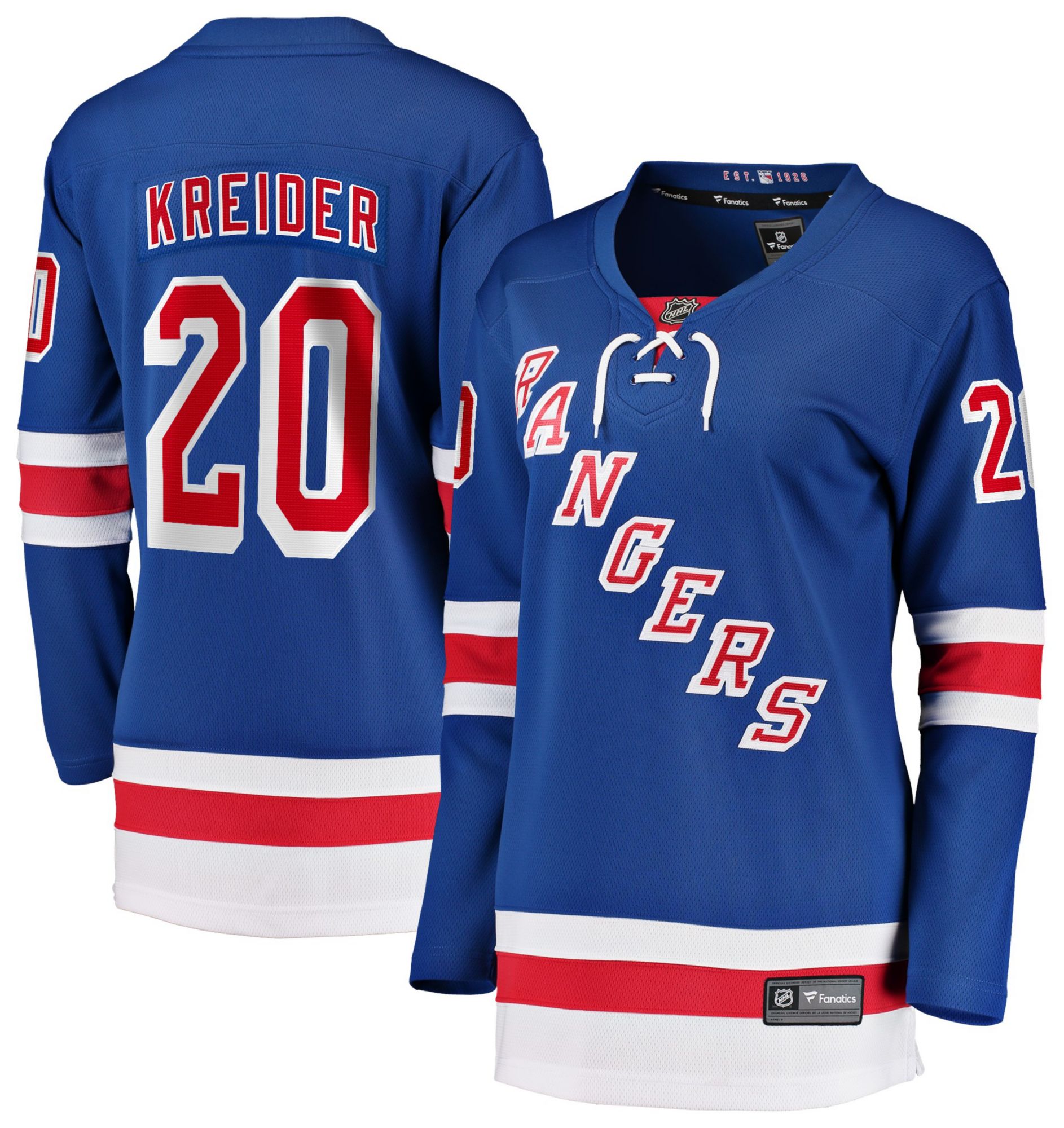 NHL Women's New York Rangers Chris Kreider #20 Home Breakaway Replica Jersey