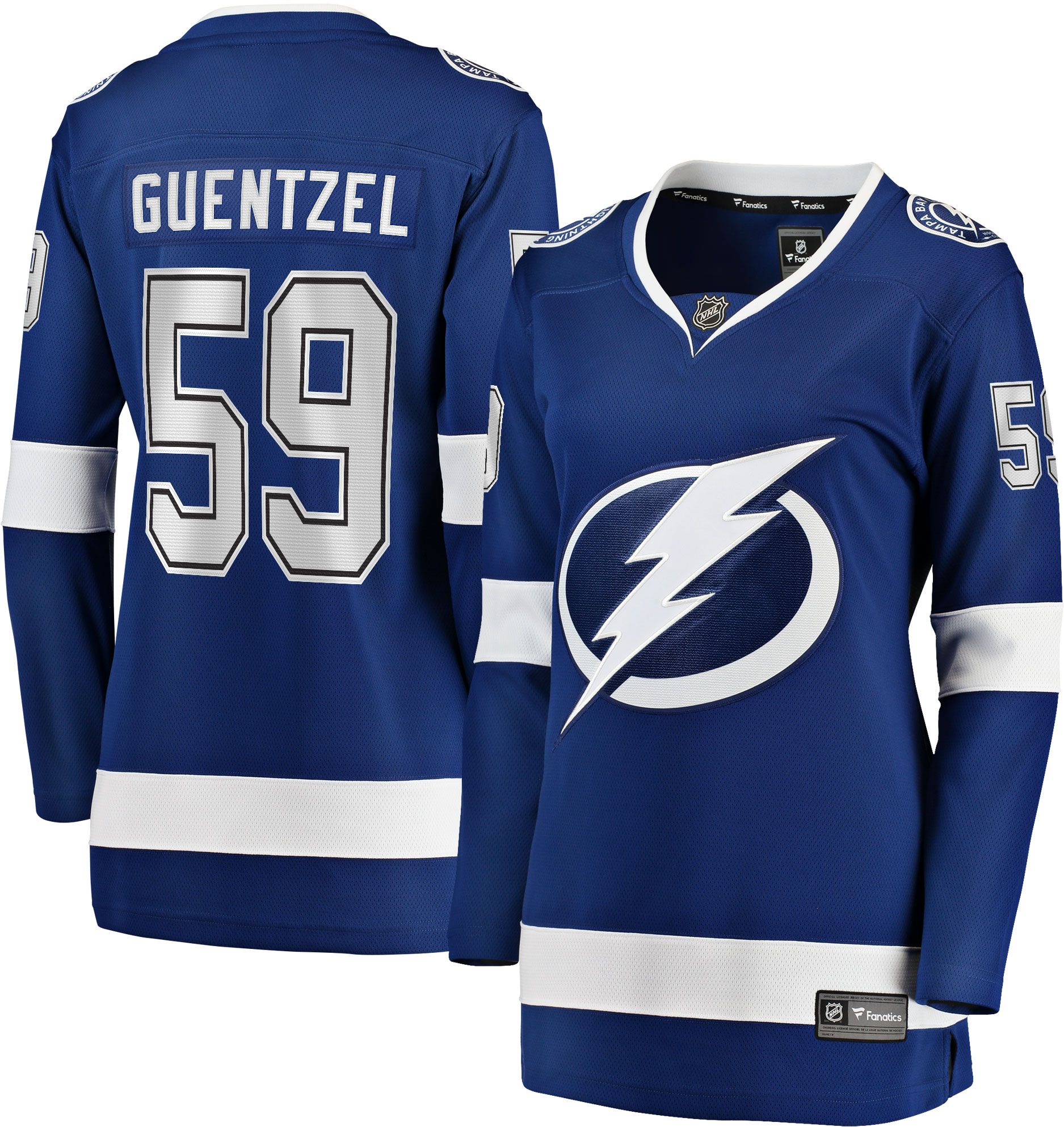 NHL Women's Tampa Bay Lightning Jake Guentzel #59 Breakaway 2024-2025 Home Replica Jersey