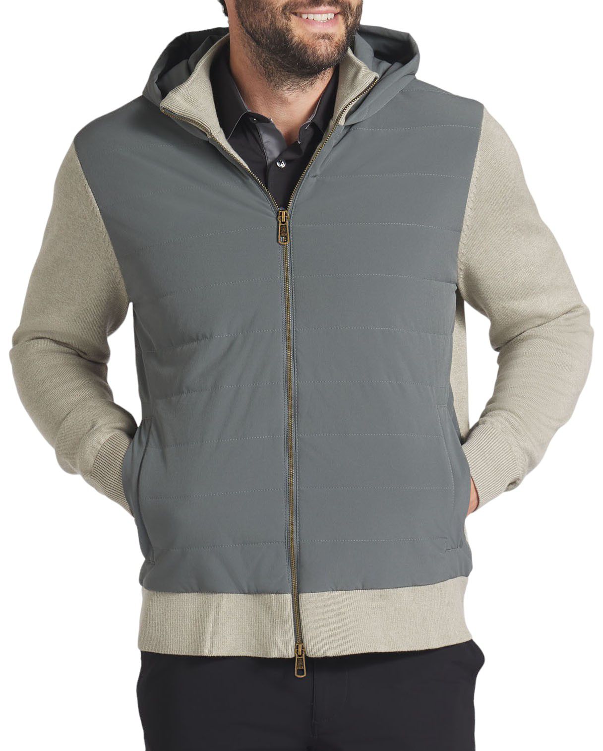 PUMA Men's Clubhouse Hybrid Full-Zip Golf Jacket - Gray