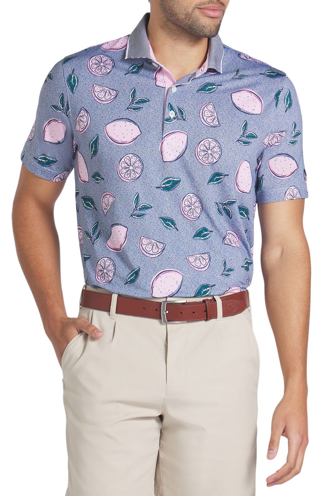 PUMA x Arnold Palmer Men's Pink Lemonade Golf Polo