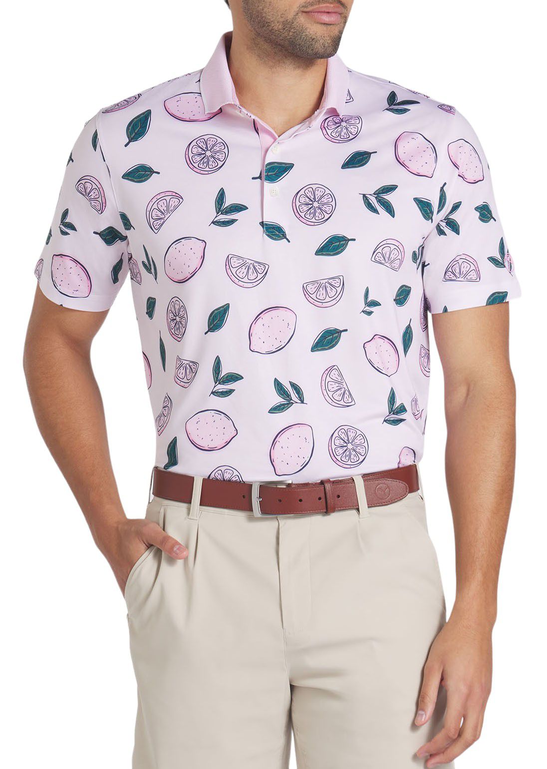 PUMA x Arnold Palmer Men's Pink Lemonade Golf Polo
