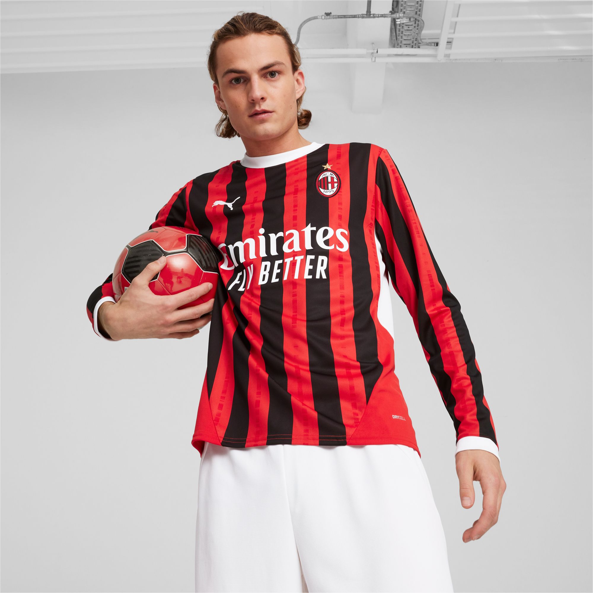 PUMA Adult AC Milan 2024 Home Long Sleeve Replica Jersey