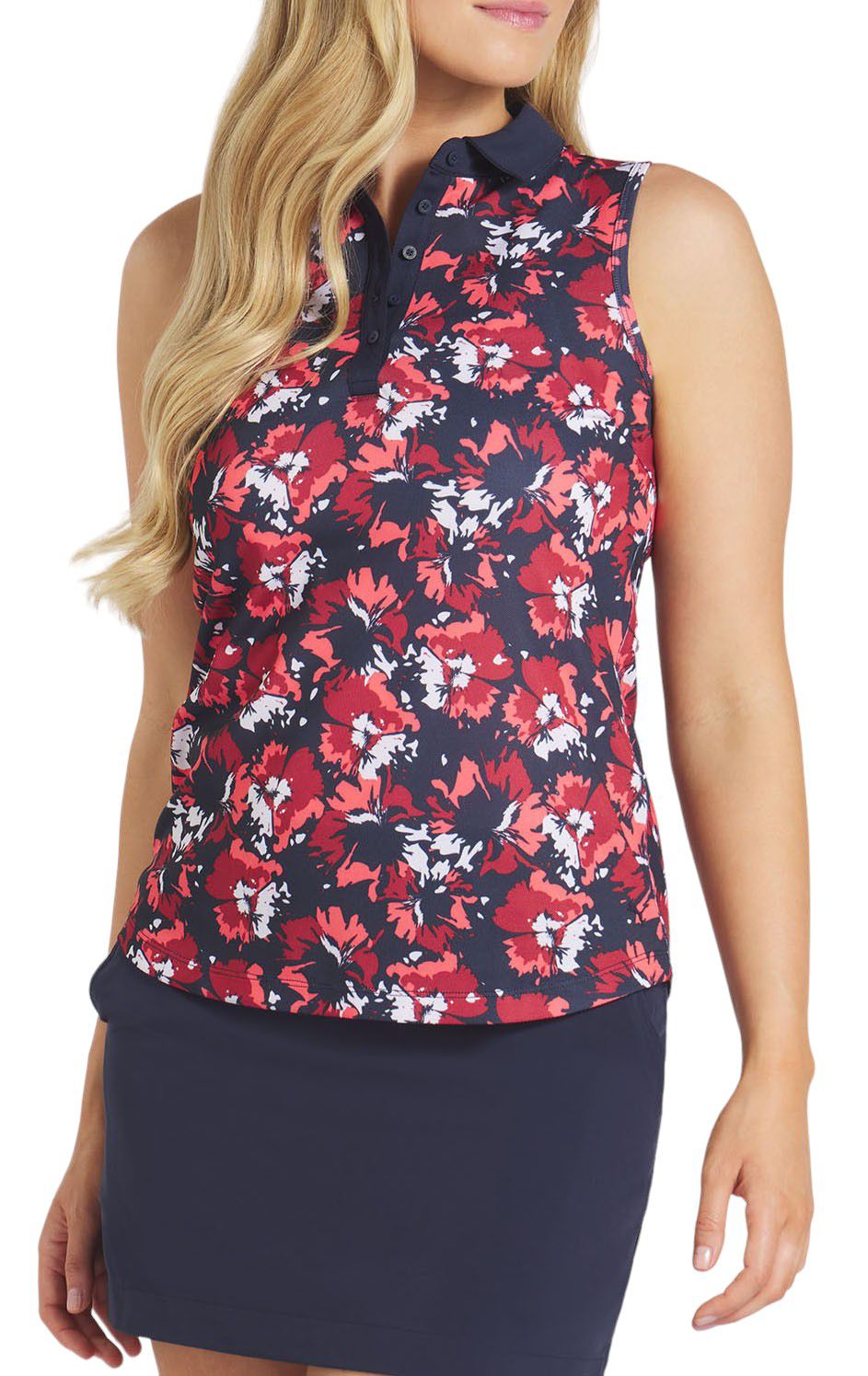 PUMA Women's Sleeveless Pique Borrego Golf Polo