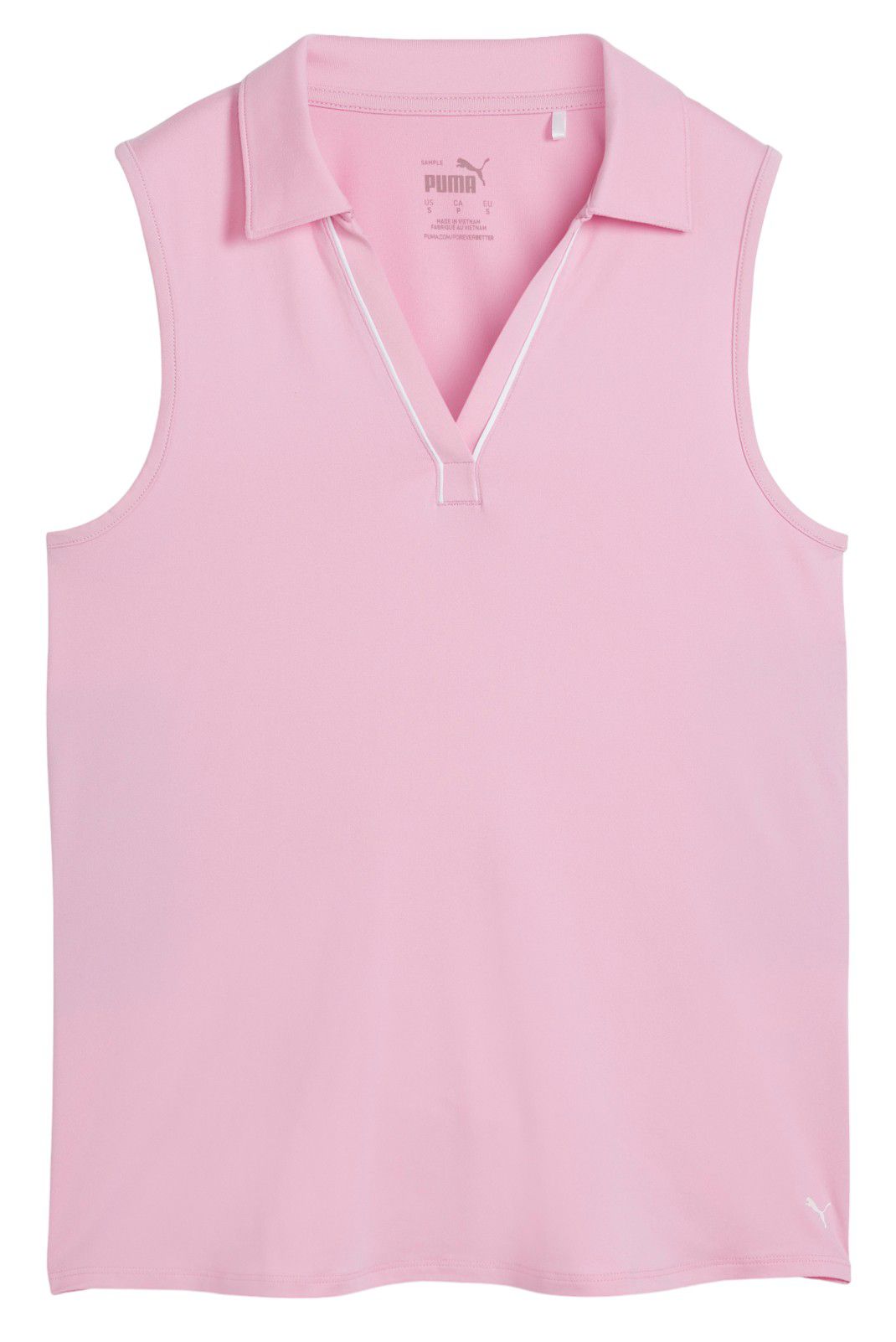 PUMA Women's CLOUDSPUN Piped Sleeveless Golf Polo