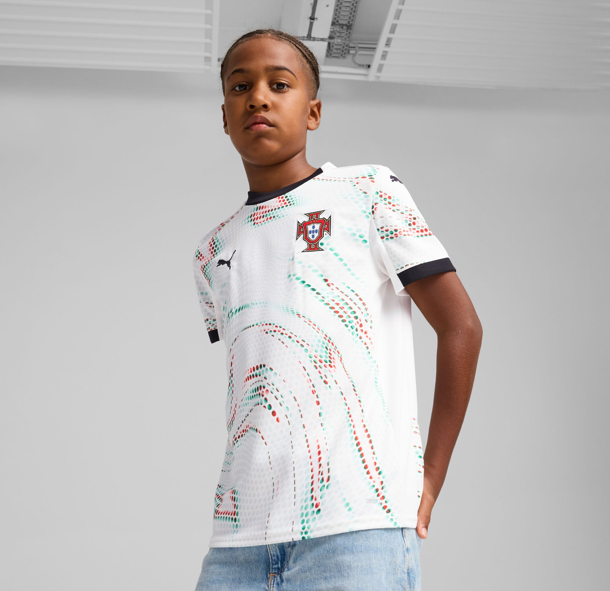 PUMA Youth Portugal White Away Replica Jersey