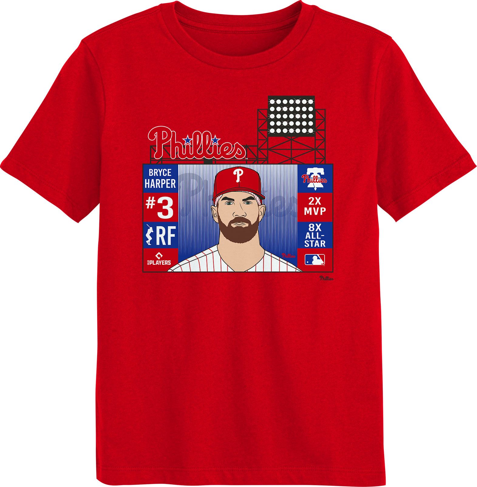 MLB Team Apparel Boys' Philadelphia Phillies Bryce Harper Red Jumbotron T-Shirt