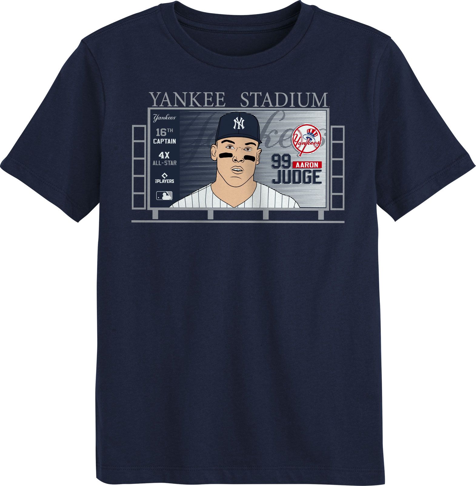 MLB Team Apparel Boys' New York Yankees Aaron Judge Navy Jumbotron T-Shirt