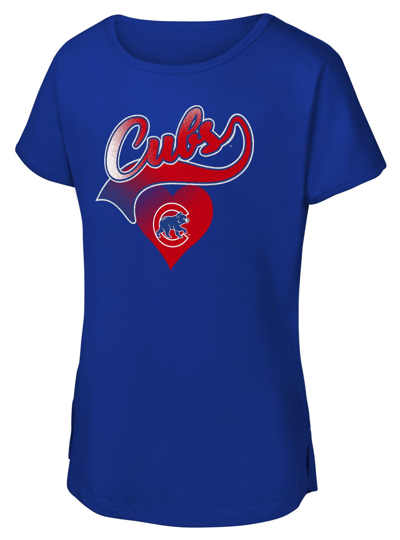 MLB Team Apparel Girls' Chicago Cubs Royal Luv Dolman T-Shirt
