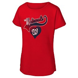 MLB Team Apparel Girls' Washington Nationals Red Luv Dolman T-Shirt