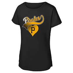 MLB Team Apparel Girls' Pittsburgh Pirates Black Luv Dolman T-Shirt