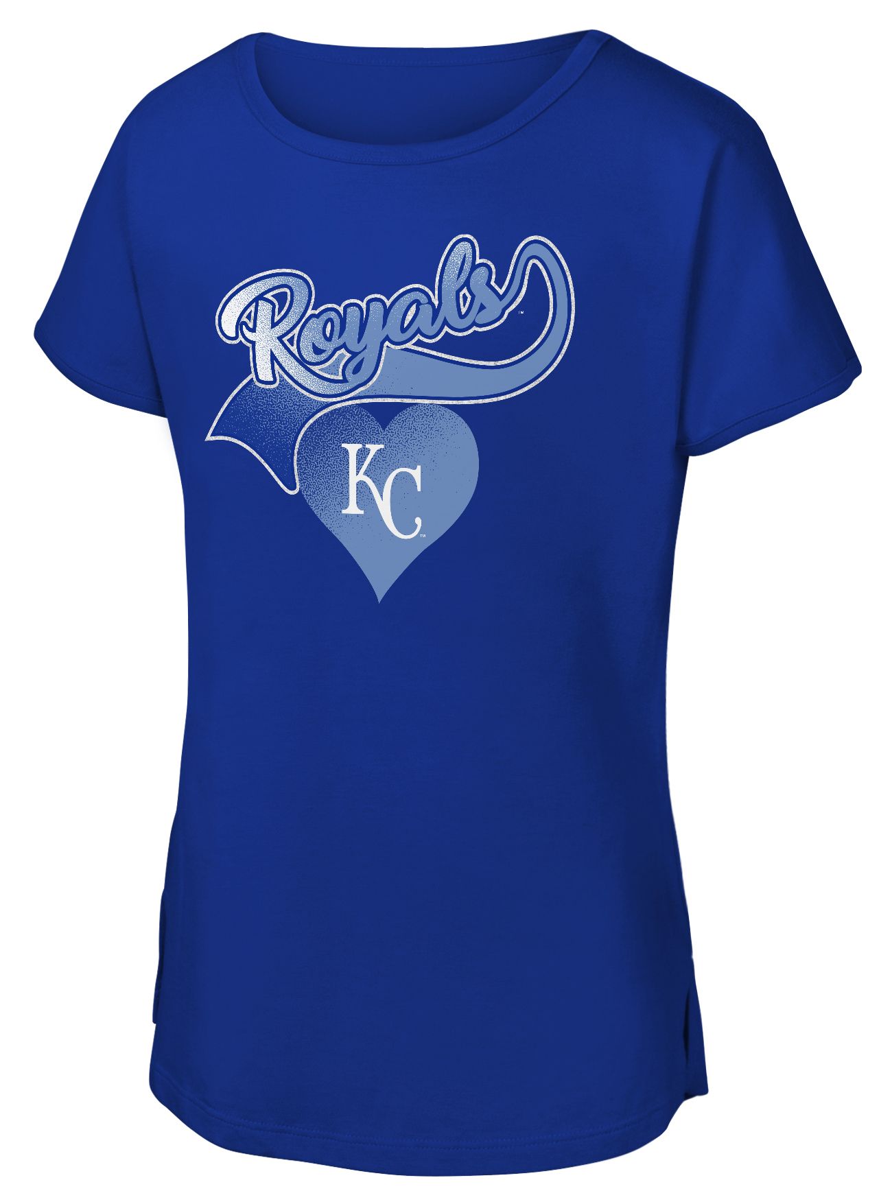 MLB Team Apparel Girls' Kansas City Royals Royal Luv Dolman T-Shirt