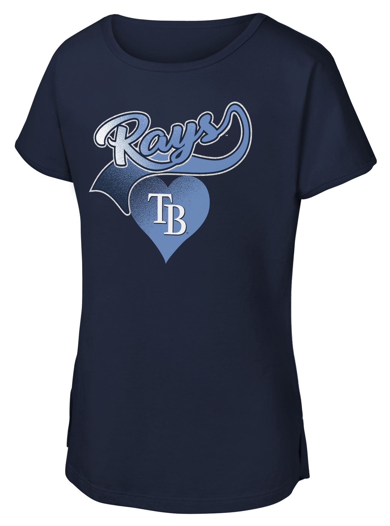 MLB Team Apparel Girls' Tampa Bay Rays Navy Luv Dolman T-Shirt