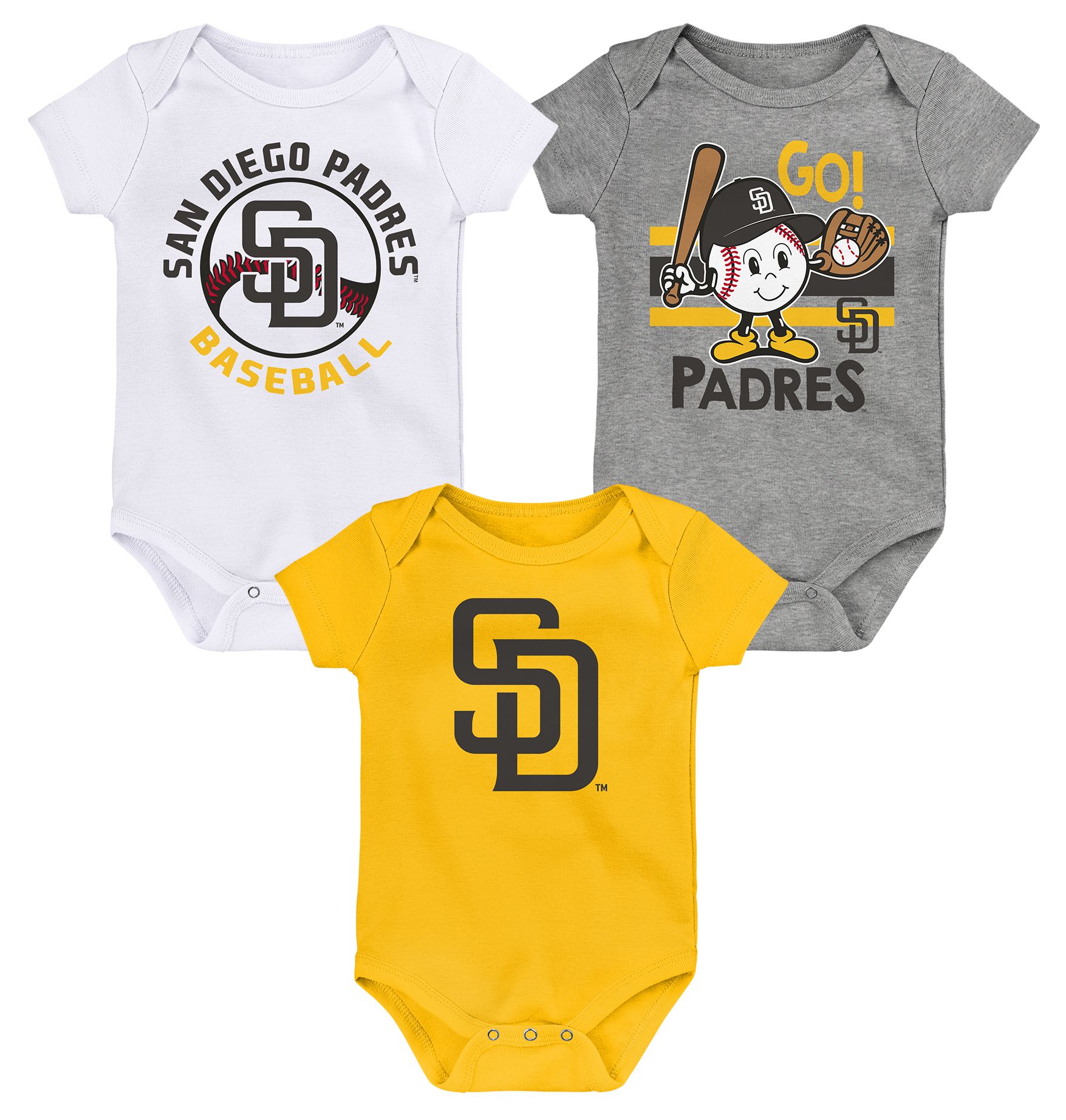 MLB Infant San Diego Padres 3 Pack Creeper