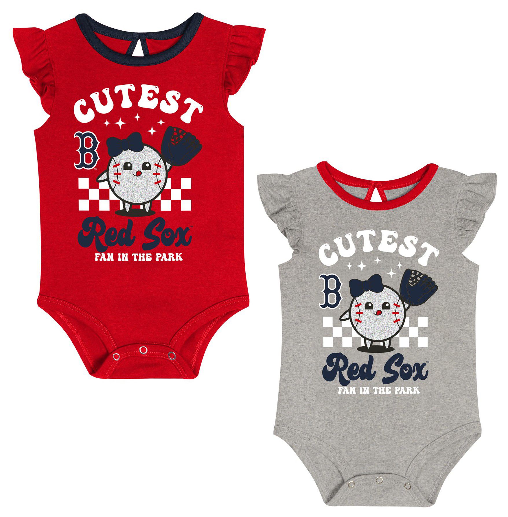 MLB Team Apparel Infant Boston Red Sox Assorted Team Colors 2 Pack Creeper Set