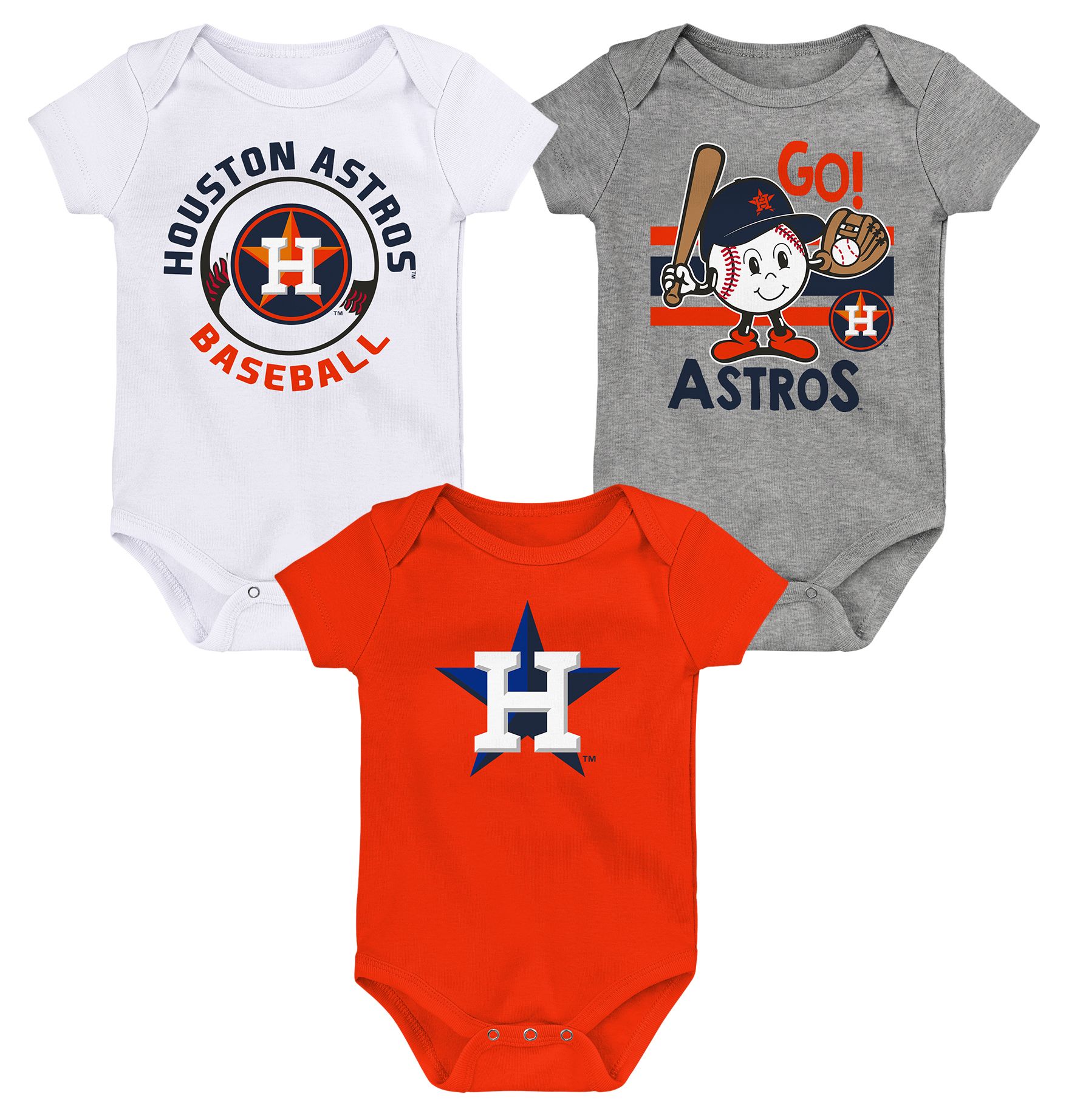 MLB Infant Houston Astros 3 Pack Creeper