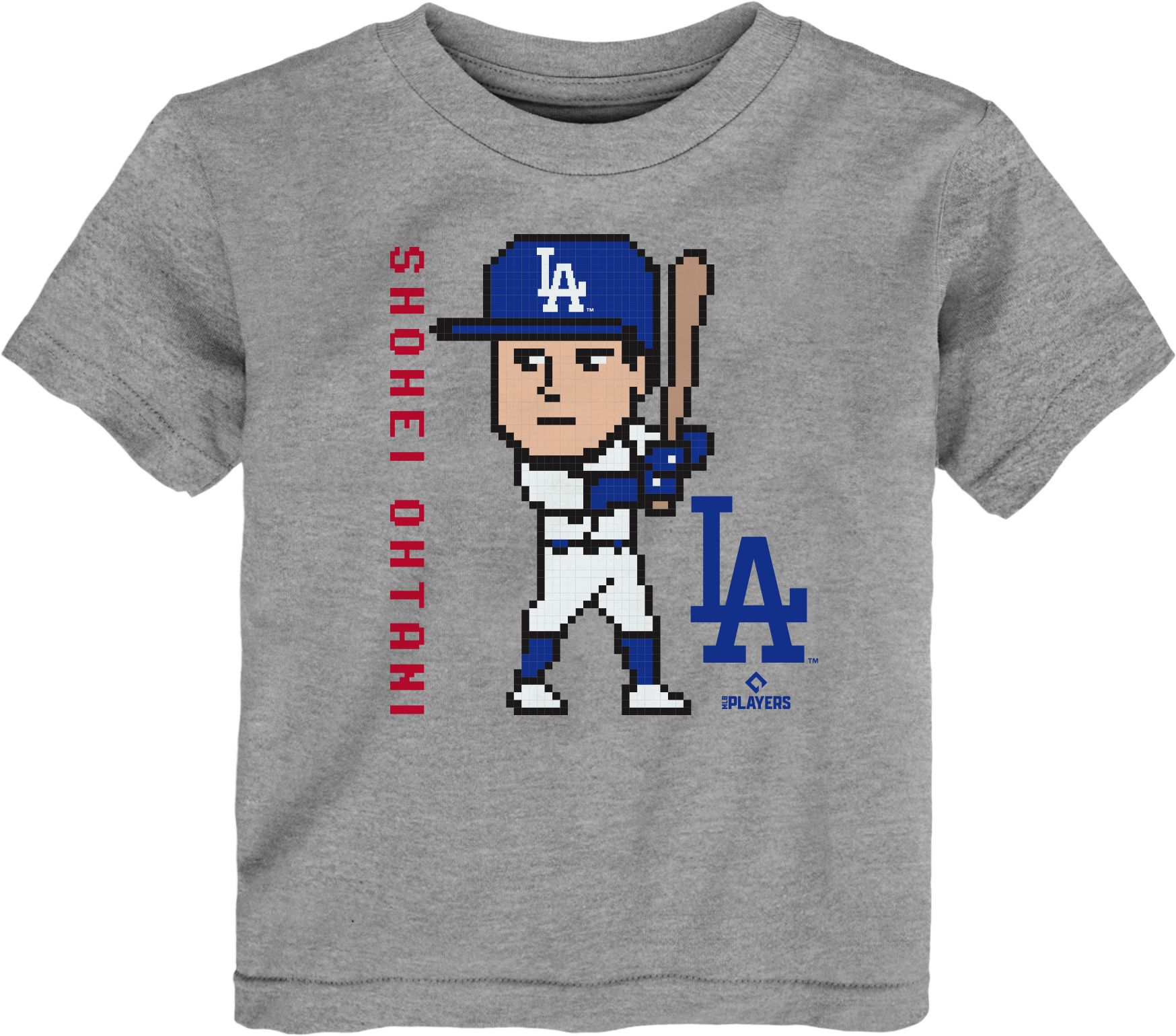 MLB Team Apparel Toddler Los Angeles Dodgers Shohei Ohtani Gray Pixel T-Shirt