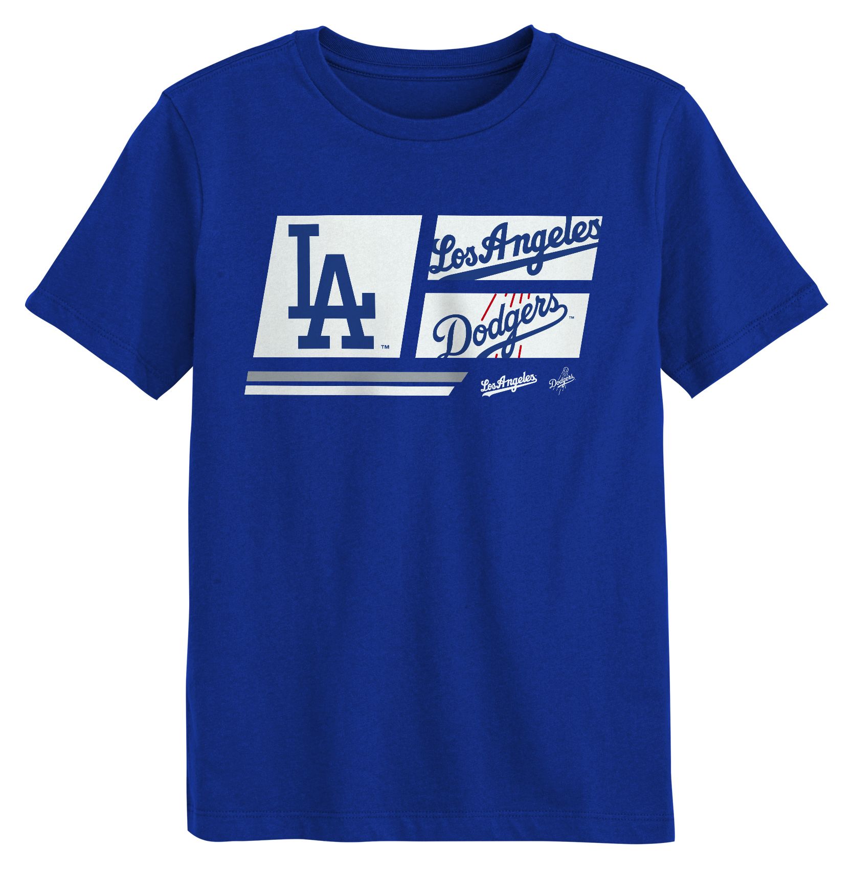MLB Team Apparel Little Kids' Los Angeles Dodgers Royal Multi Hit T-Shirt