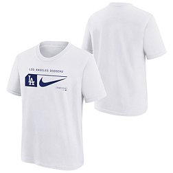 Nike Youth Los Angeles Dodgers White Swoosh Lock T-Shirt