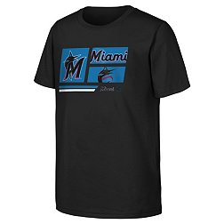 MLB Team Apparel Youth Miami Marlins Black Multi Hit T-Shirt