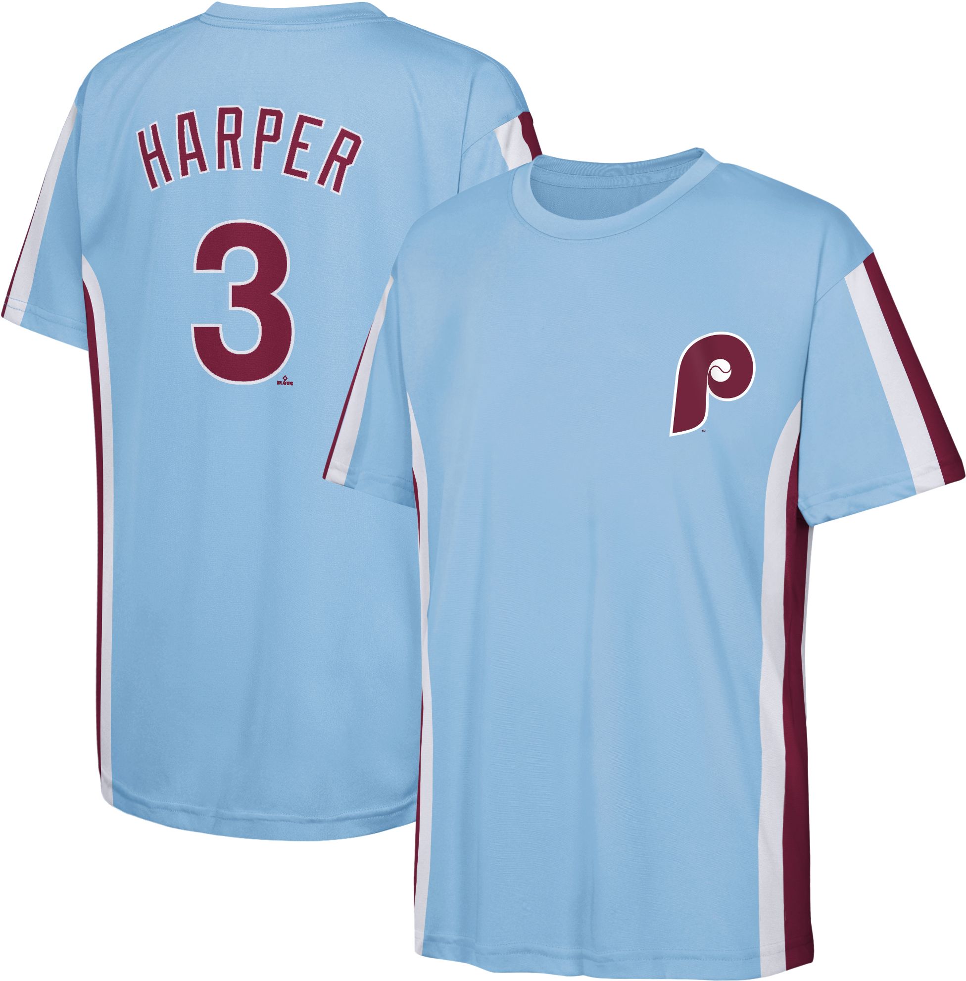MLB Team Apparel Youth Philadelphia Phillies Bryce Harper #3 Triple Sublimated T-Shirt