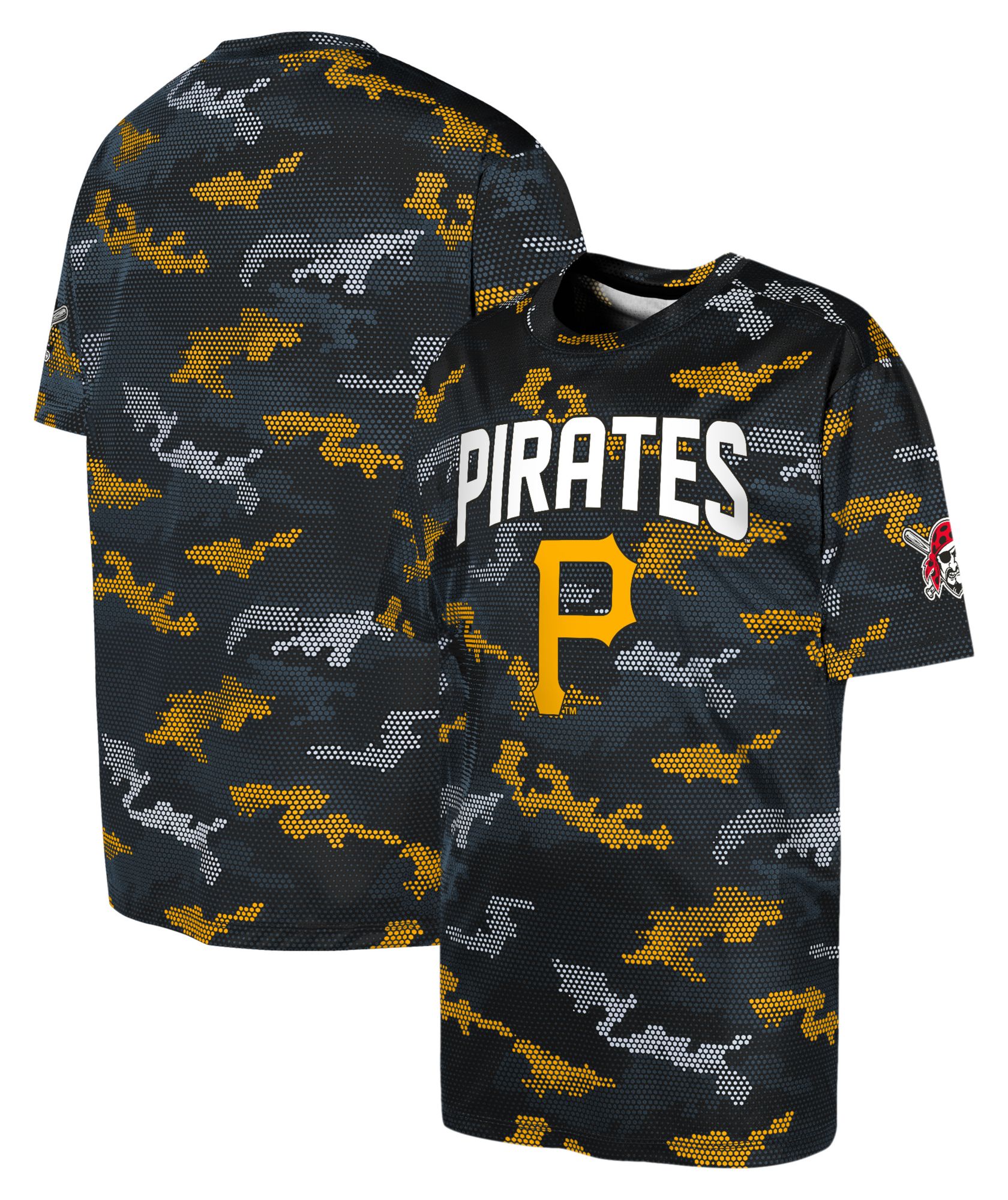 MLB Team Apparel Youth Pittsburgh Pirates Black Train Tech T-Shirt