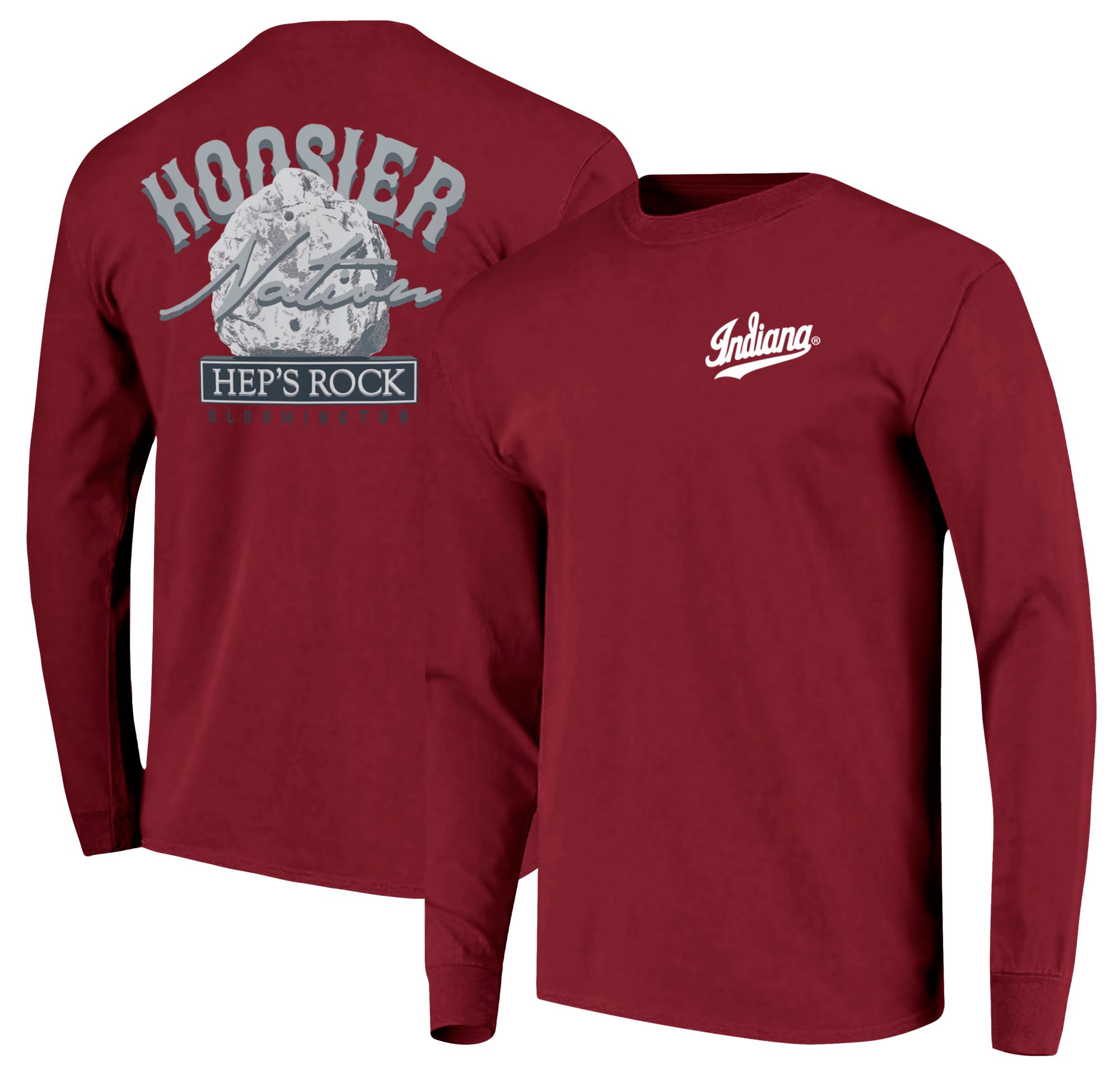 Image One Men's Indiana Hoosiers Cardinal Rustic Long Sleeve T-Shirt
