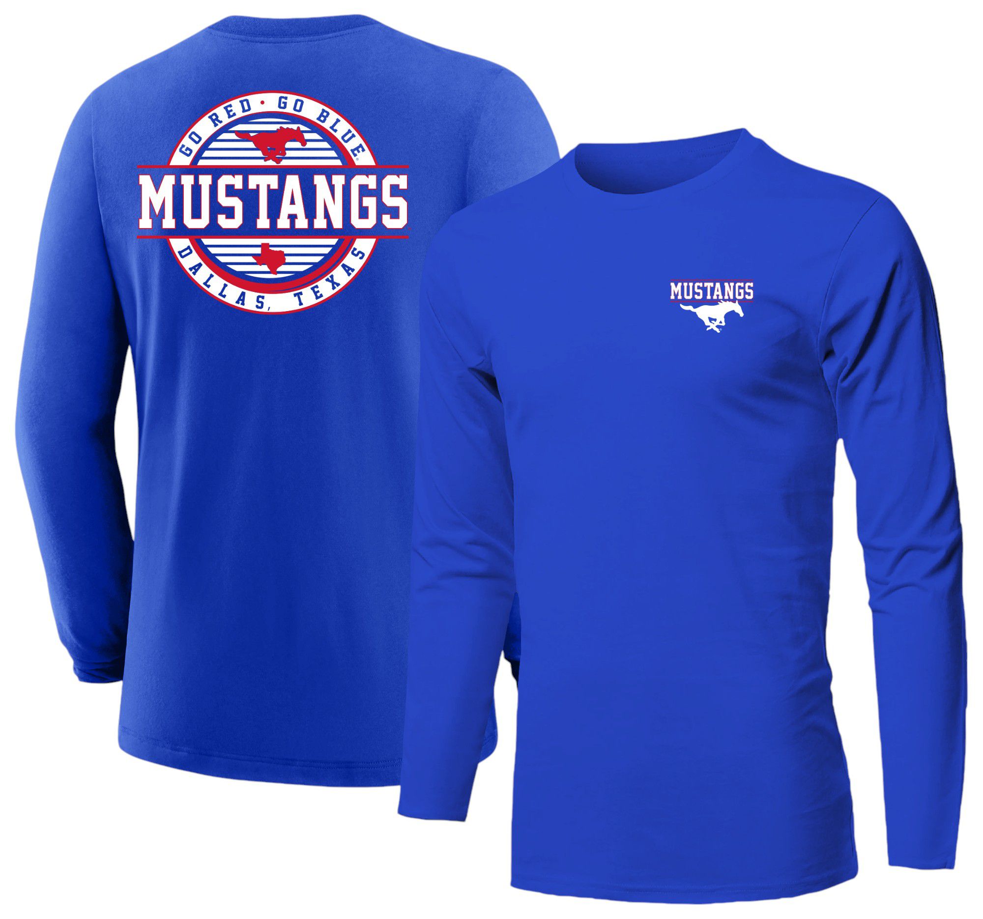 Image One Men's Southern Methodist Mustangs Royal Stamp T-Shirt