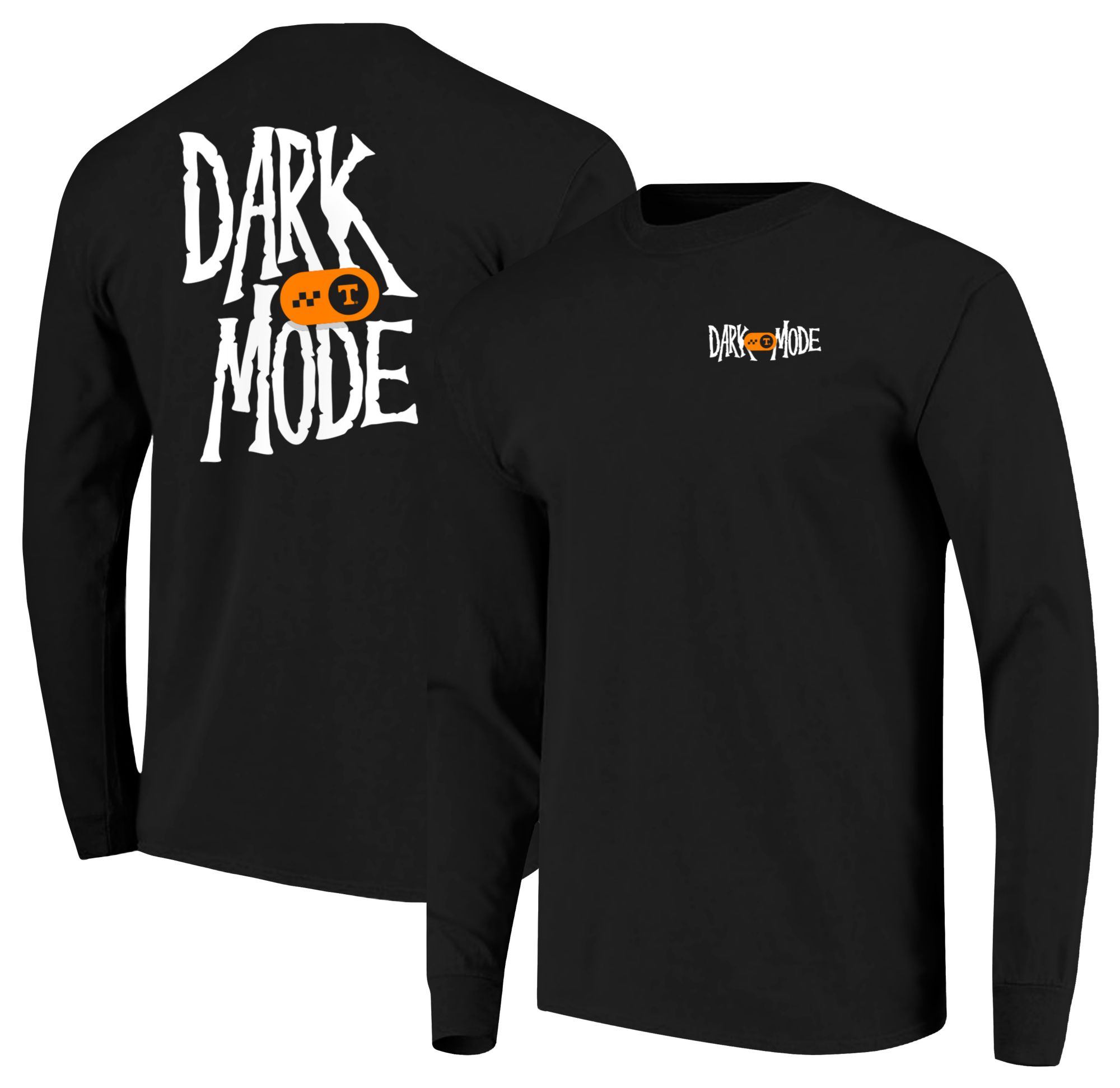Image One Men's Tennessee Volunteers Black Dark Mode Long Sleeve T-Shirt