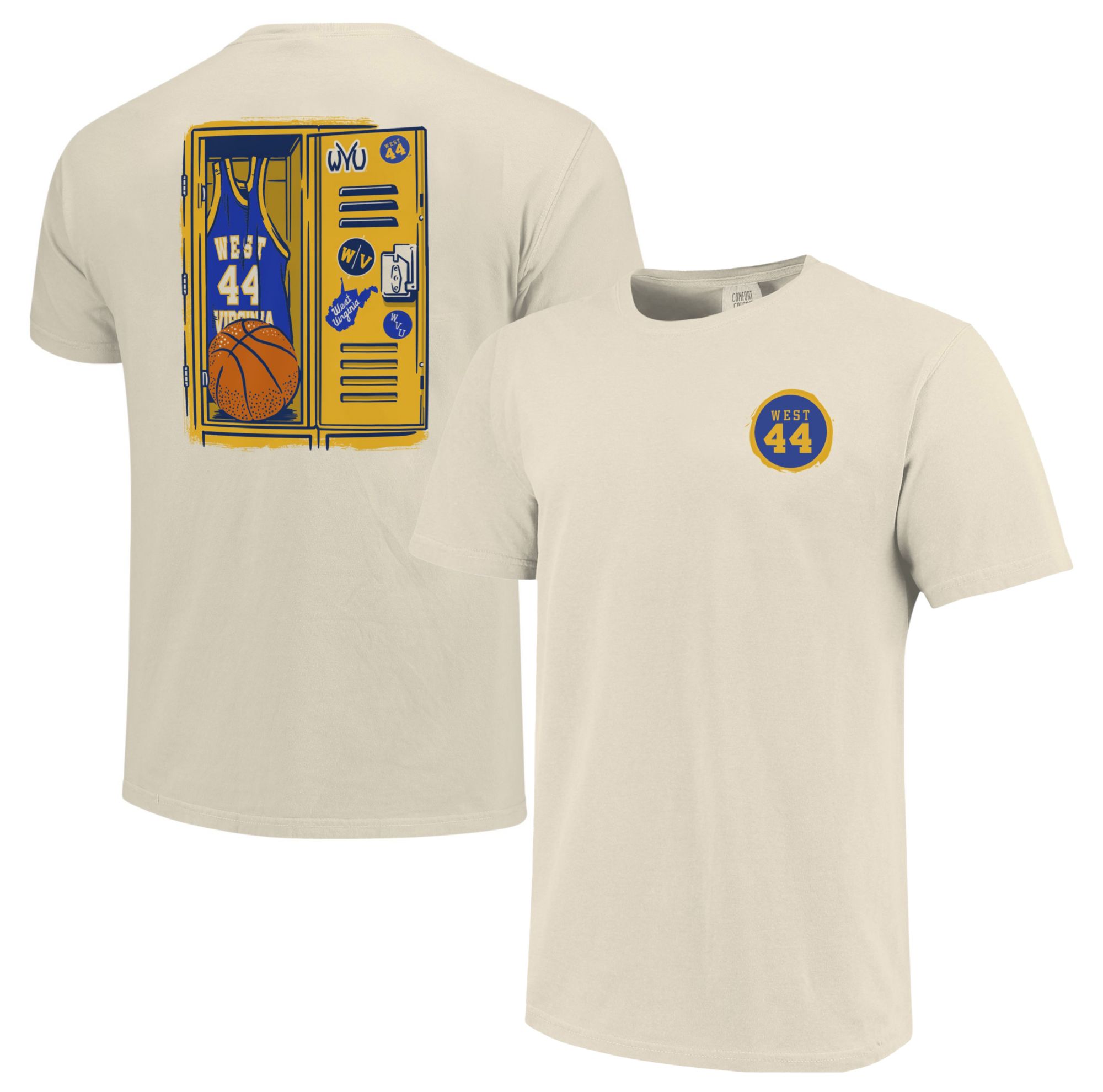 Image One Men's West Virginia Mountaineers Ivory Locker T-Shirt