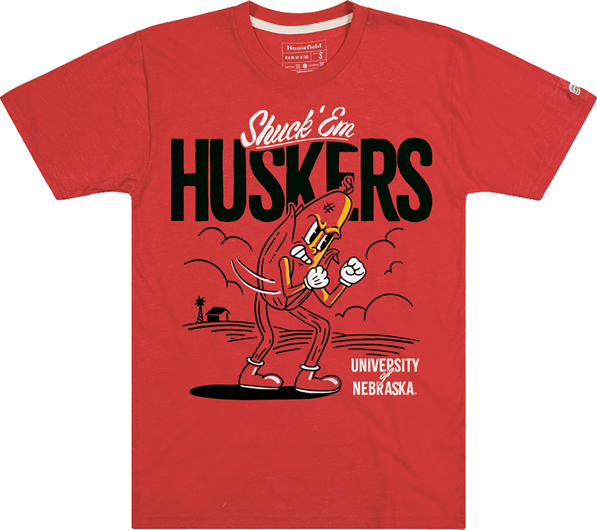 Homefield Apparel Men's Nebraska Cornhuskers Scarlet Shuck 'Em T-Shirt
