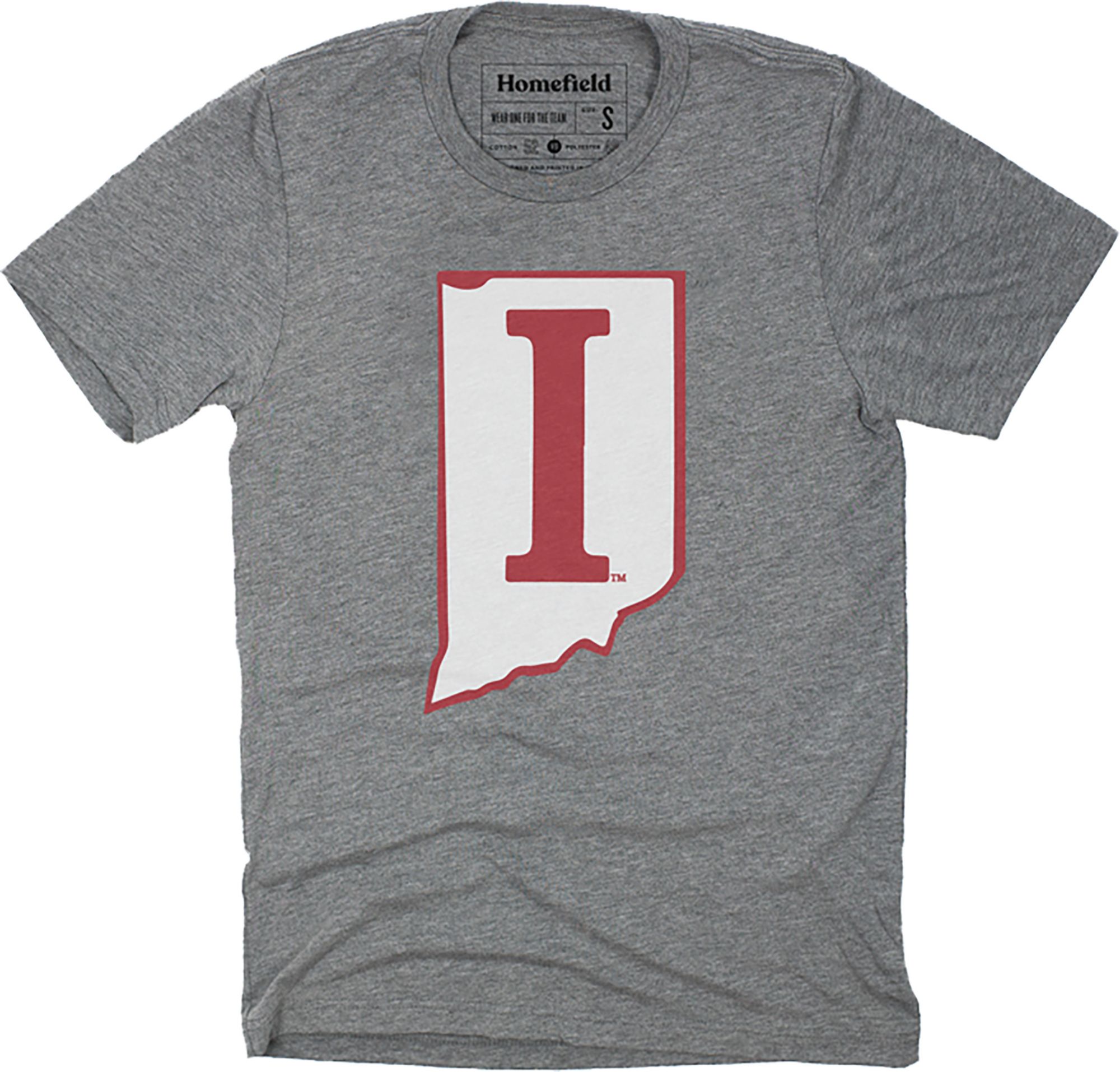 Homefield Men's Indiana Hoosiers Grey State T-Shirt