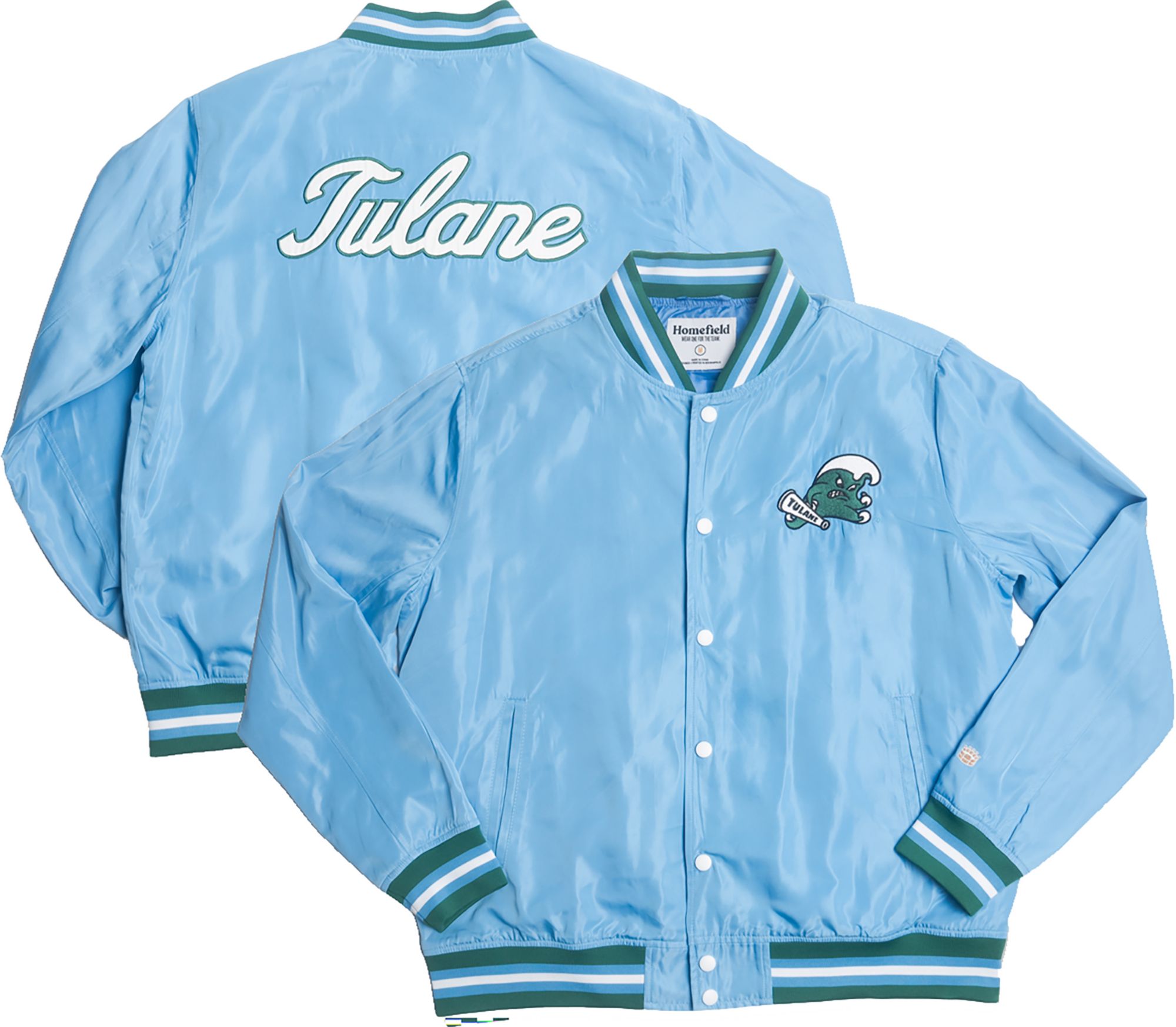 Homefield Men's Tulane Green Wave Blue Bomber Jacket