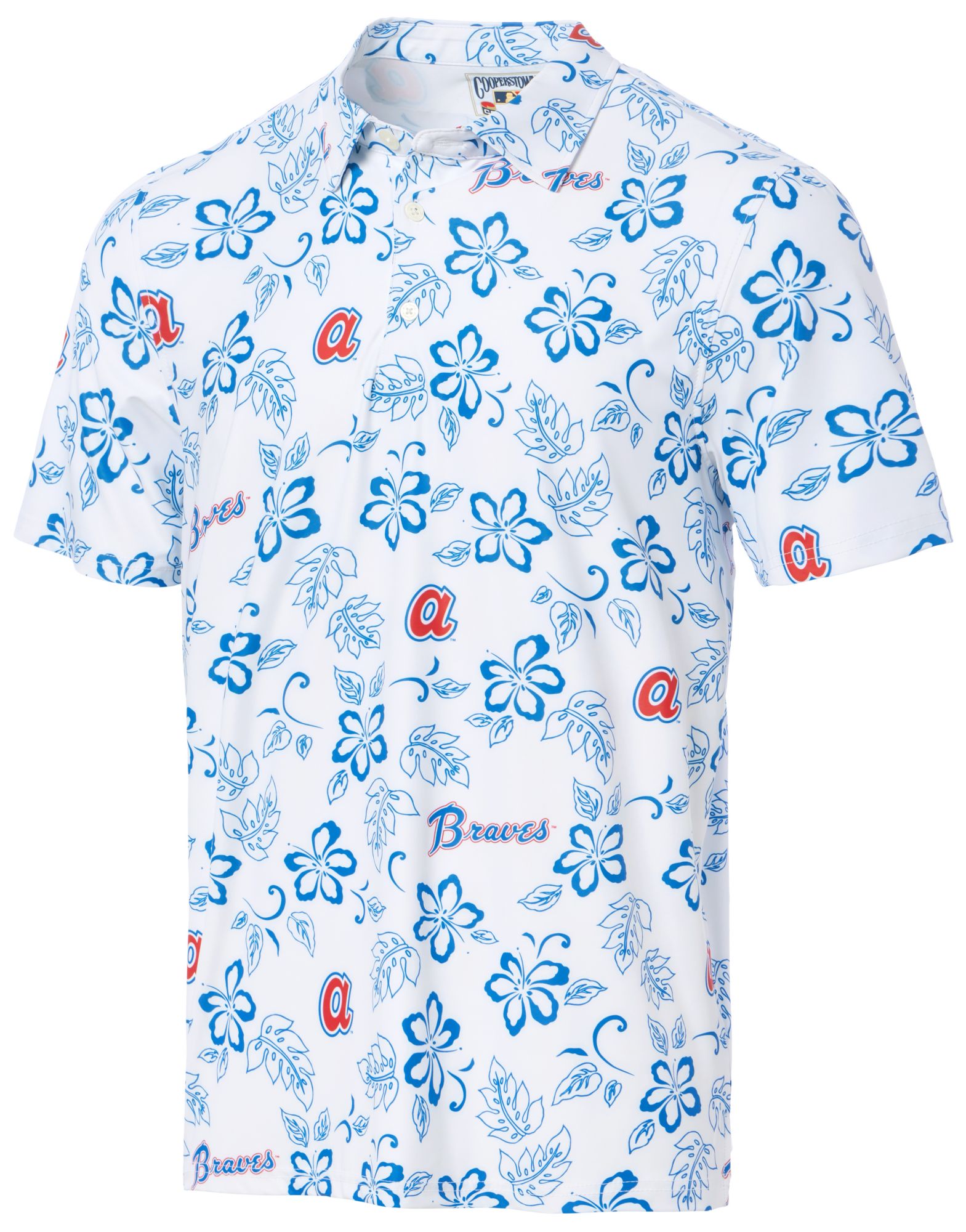 Reyn Spooner Adult Atlanta Braves White Pua Polo