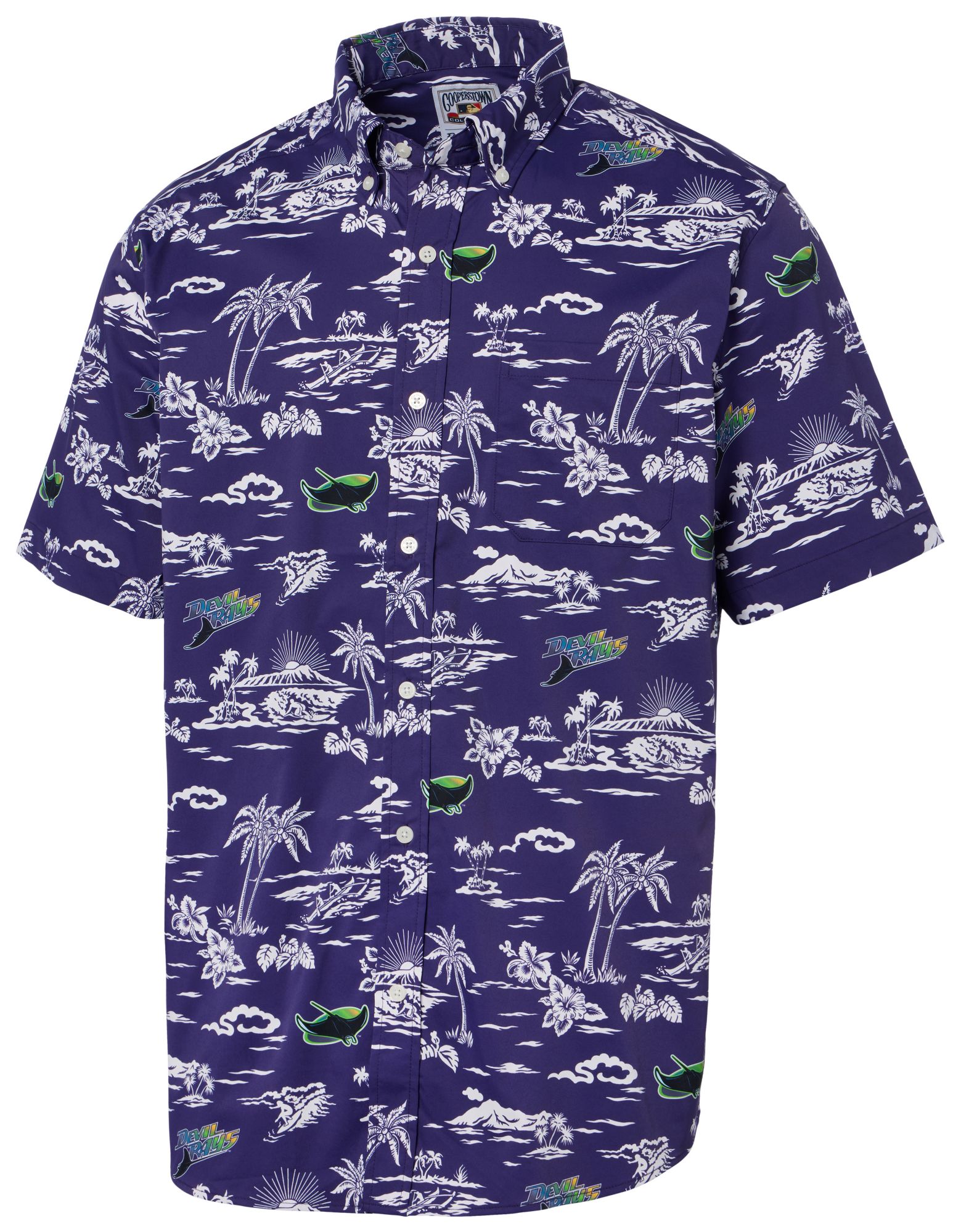 Reyn Spooner Adult Tampa Bay Rays Purple Kekai Button-Down Shirt